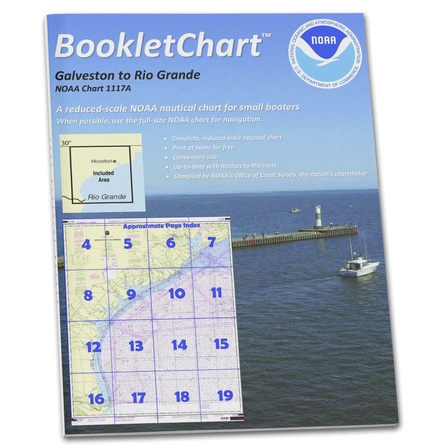 Paradise Clay CB1117A HISTORICAL NOAA Booklet Chart Galveston to Rio Grande (Oil and Gas Leasing Areas)