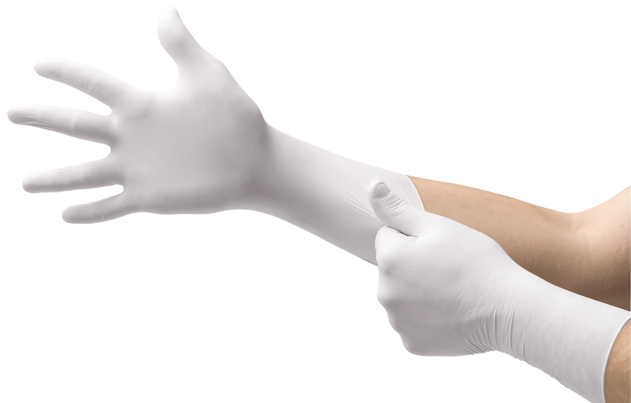 SOS Cleanroom CE5-755-L Ansell CE5-755 Microflex Class 100 Nitrile Gloves Cleanroom (ISO 5)