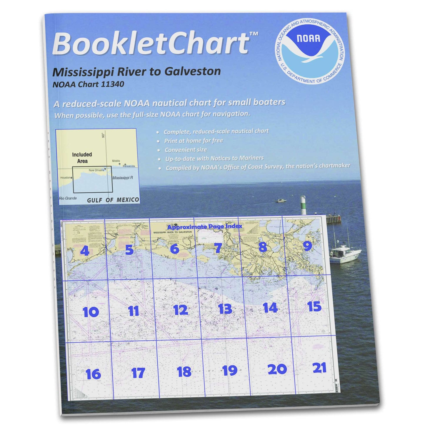 Paradise Clay CB11340 HISTORICAL NOAA Booklet Chart Mississippi River to Galveston
