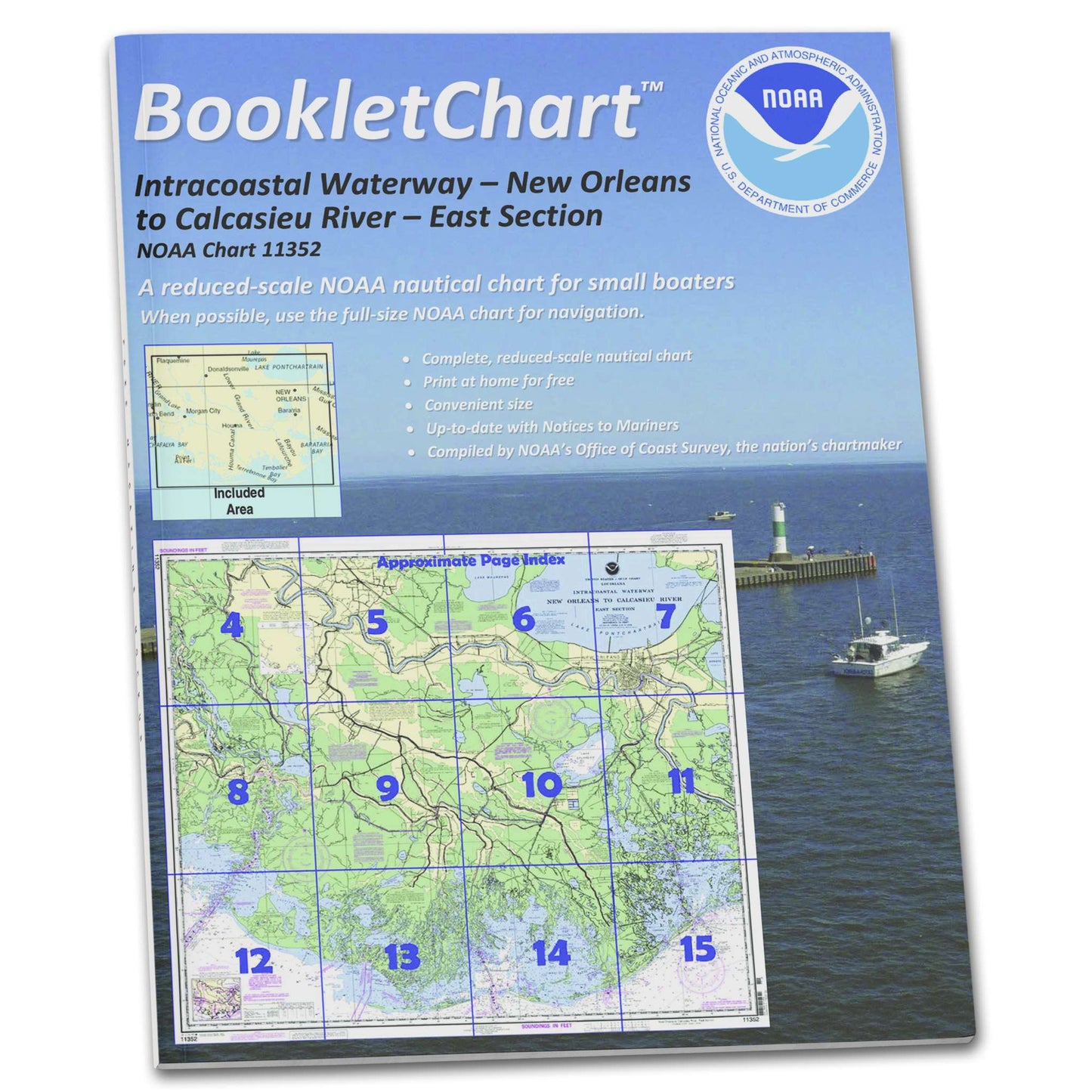 Paradise Clay CB11352 HISTORICAL NOAA Booklet Chart Intracoastal Waterway New Orleans to Calcasieu River East Section