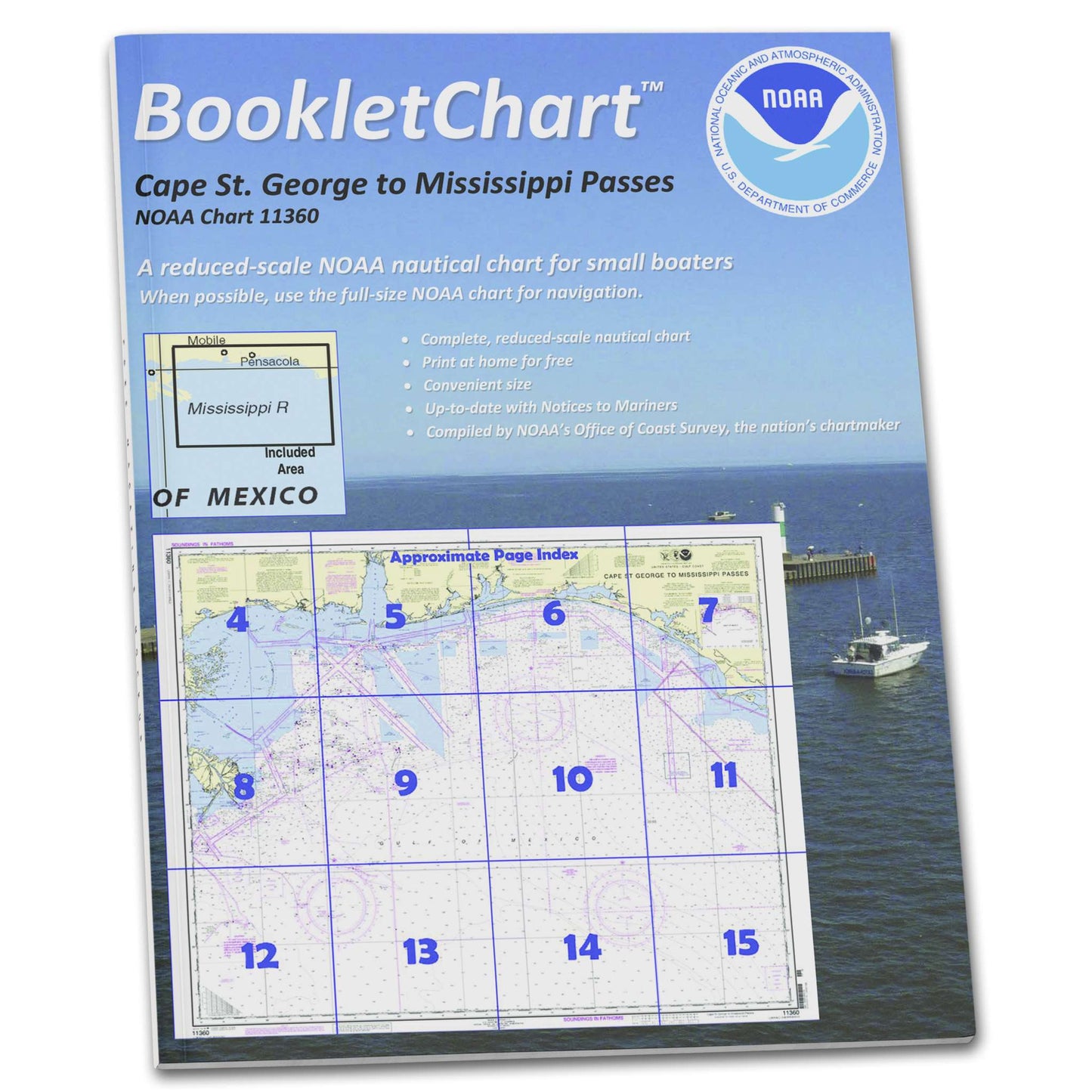 Paradise Clay CB11360 HISTORICAL NOAA Booklet Chart Cape St. George to Mississippi Passes