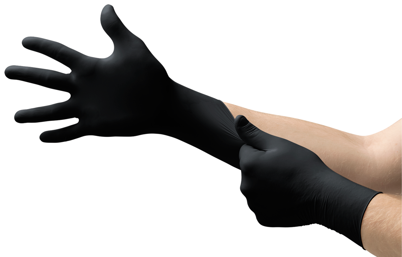SOS Cleanroom ?BD-1005-NPF? Ansell BD-100N Microflex Black Dragon Nitrile Gloves Zero