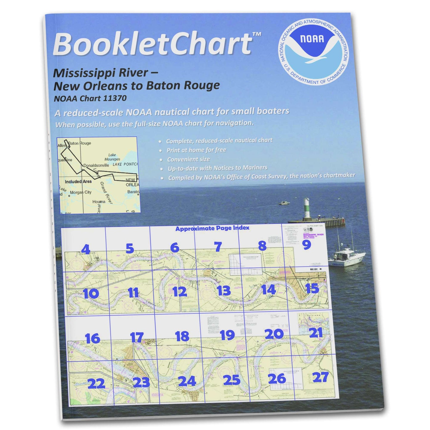 Paradise Clay CB11370 HISTORICAL NOAA Booklet Mississippi River-New Orleans to Baton Rouge