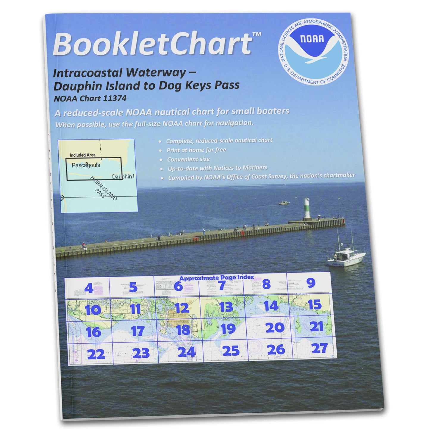 Paradise Clay CB11374 HISTORICAL NOAA Booklet Chart Intracoastal Waterway Dauphin Island to Dog Keys Pass