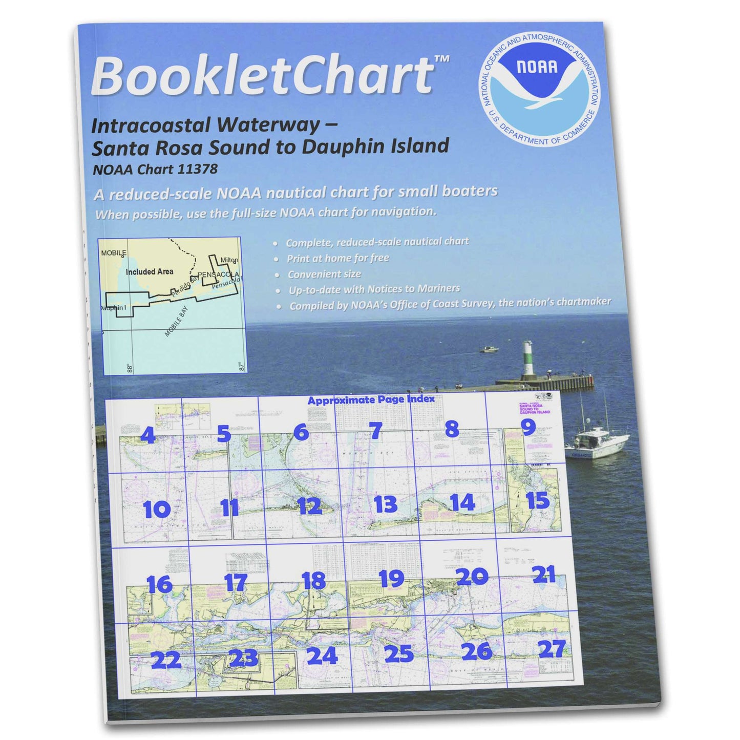 Paradise Clay CB11378 HISTORICAL NOAA Booklet Chart Intracoastal Waterway Santa Rosa Sound to Dauphin Island