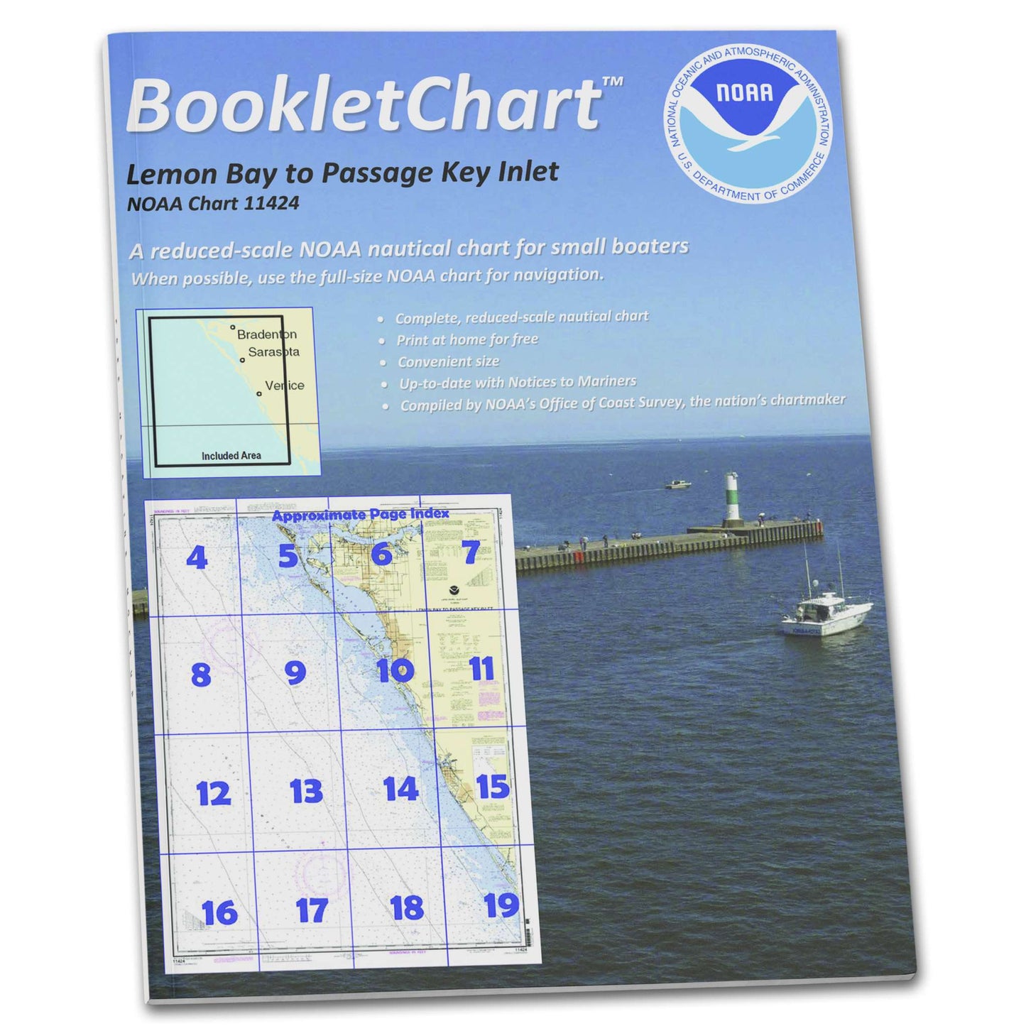 Paradise Clay CB11424 HISTORICAL NOAA Booklet Chart Lemon Bay to Passage Key Inlet