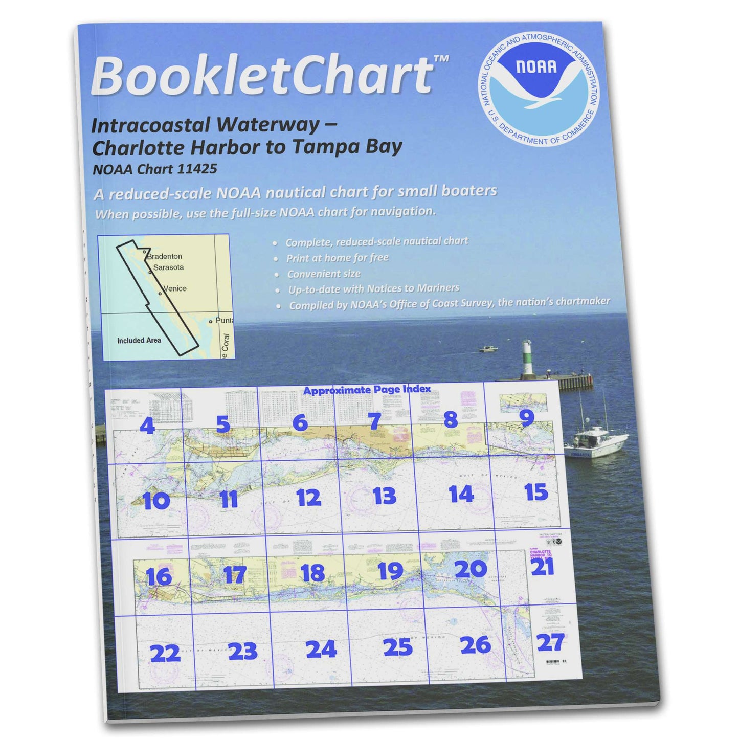 Paradise Clay CB11425 HISTORICAL NOAA Booklet Chart Intracoastal Waterway Charlotte Harbor to Tampa Bay