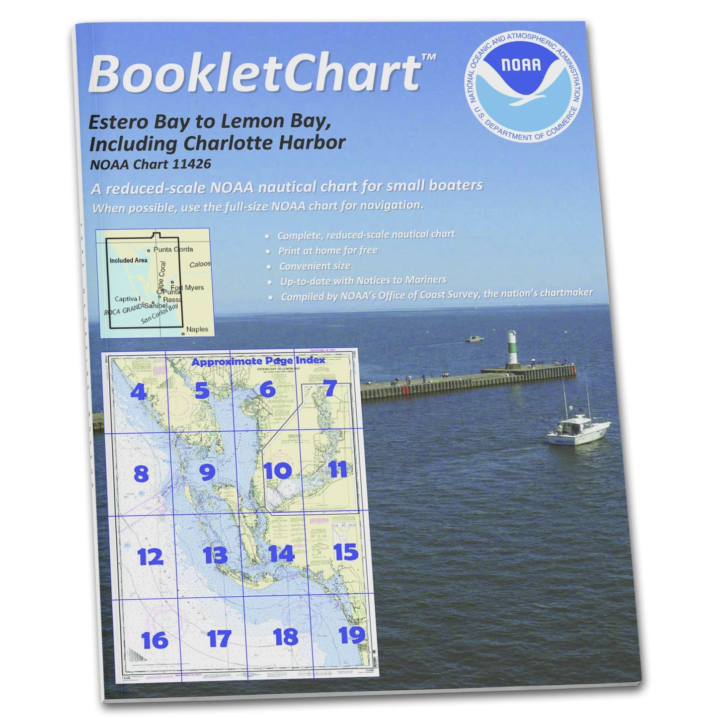 Paradise Clay CB11426 HISTORICAL NOAA Booklet Estero Bay to Lemon Bay: Including Charlotte Harbor, Handy 8.5" x 11" Size. Paper Chart Book Designed for use Aboard Small Craft