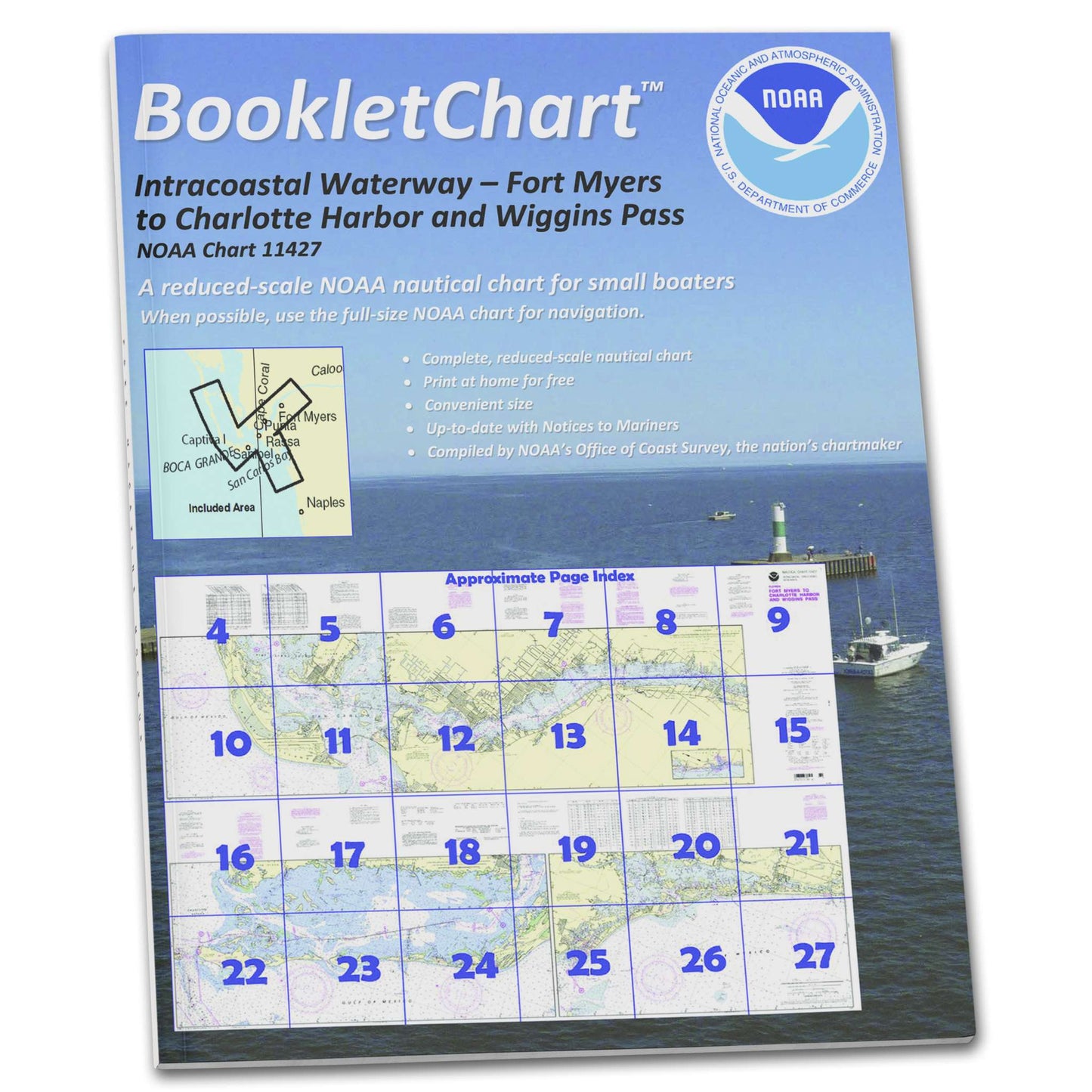 Paradise Clay CB11427 HISTORICAL NOAA Booklet Chart Intracoastal Waterway Fort Myers to Charlotte Harbor and Wiggins Pass