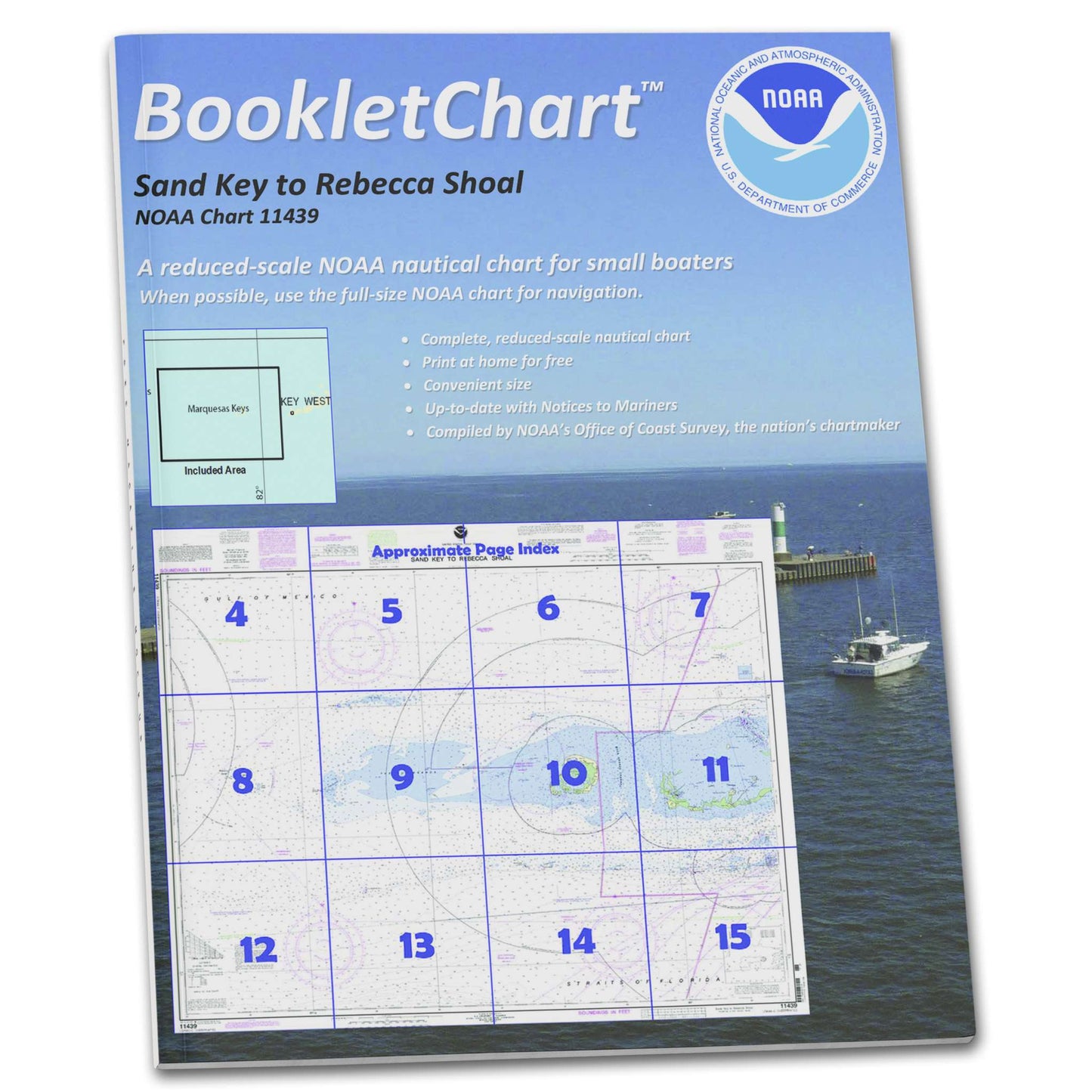 Paradise Clay CB11439 HISTORICAL NOAA Booklet Chart Sand Key to Rebecca Shoal