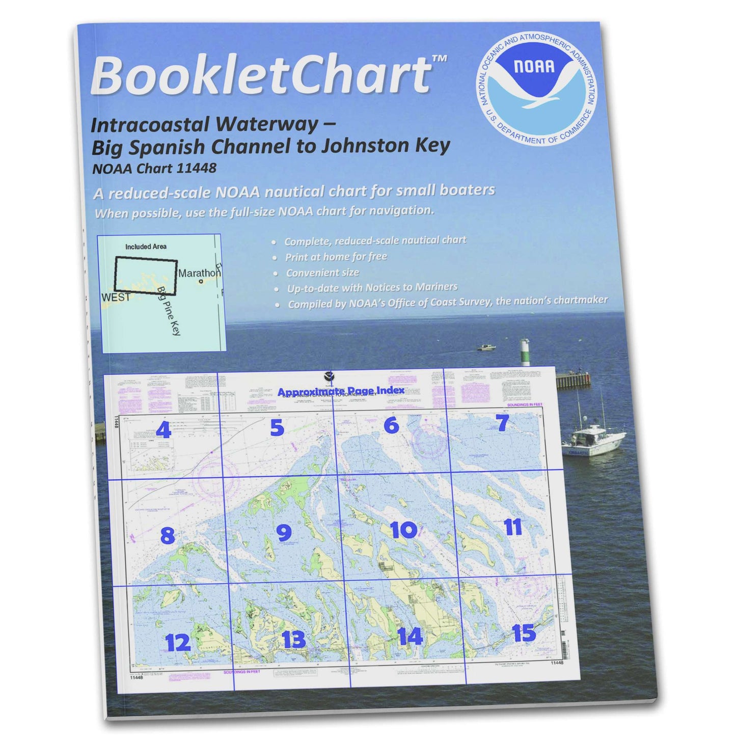 Paradise Clay CB11448 HISTORICAL NOAA Booklet Chart Intracoastal Waterway Big Spanish Channel to Johnston Key