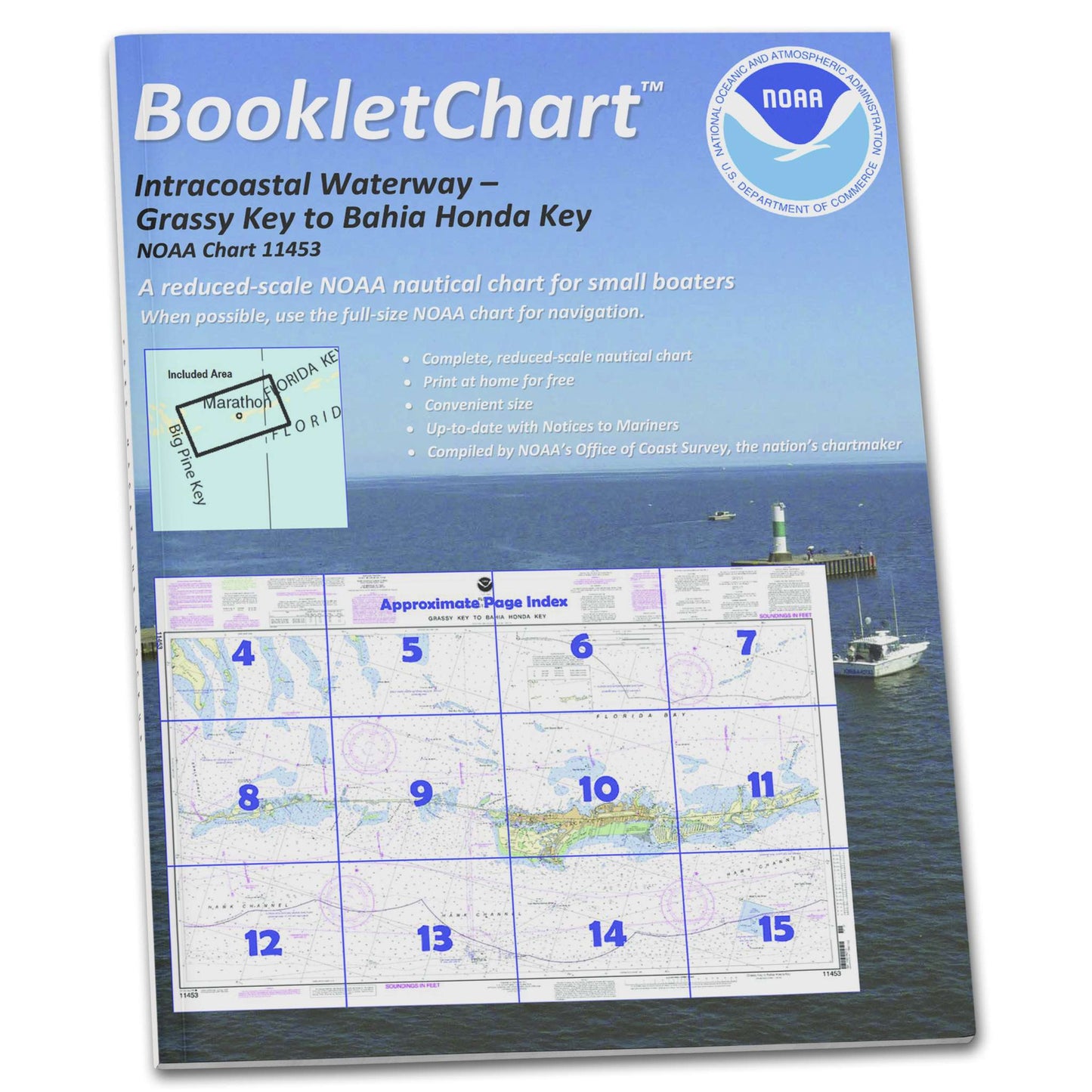 Paradise Clay CB11453 HISTORICAL NOAA Booklet Chart Florida Keys Grassy Key to Bahia Honda Key