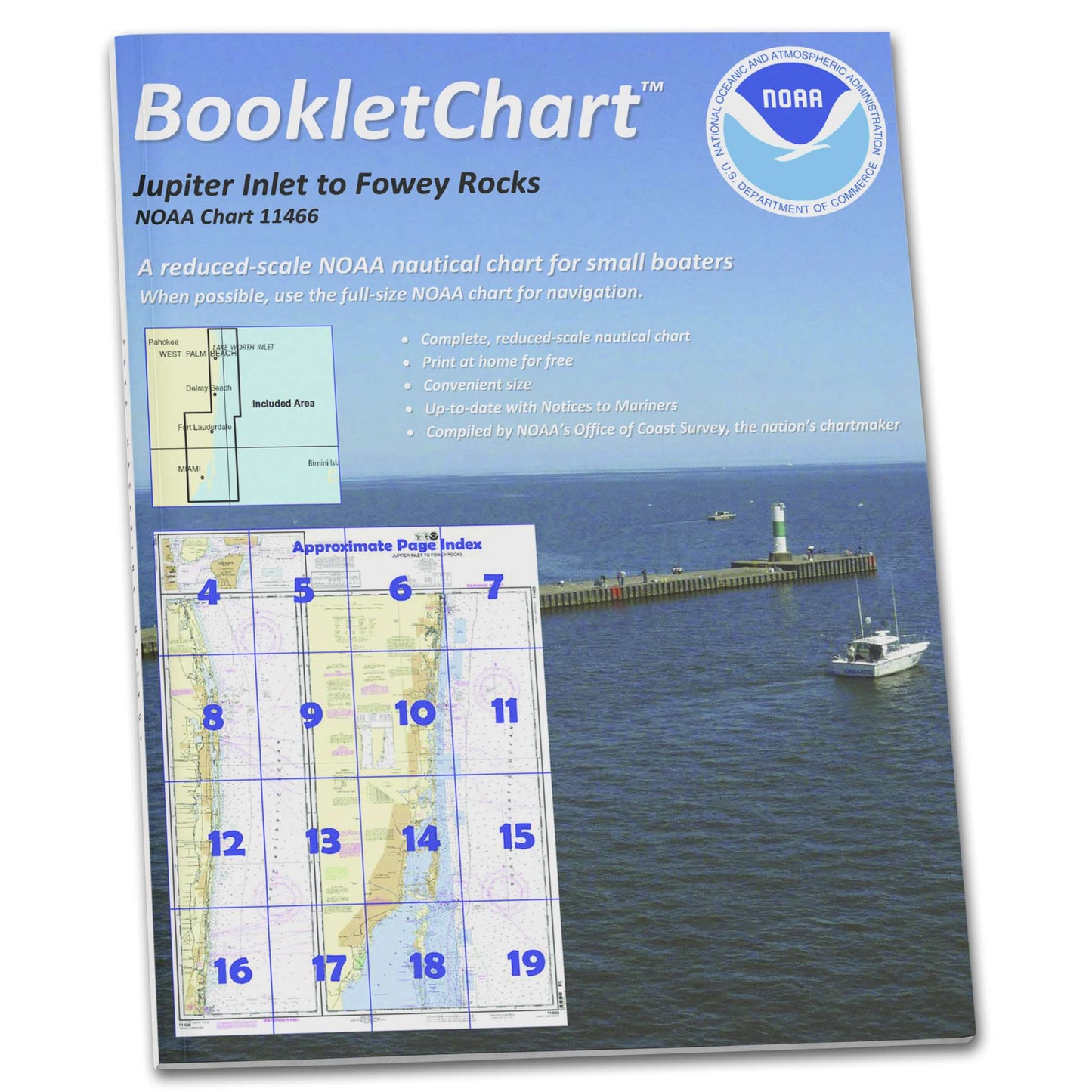 Paradise Clay CB11466 HISTORICAL NOAA Booklet Jupiter Inlet to Fowey Rocks;Lake Worth Inlet