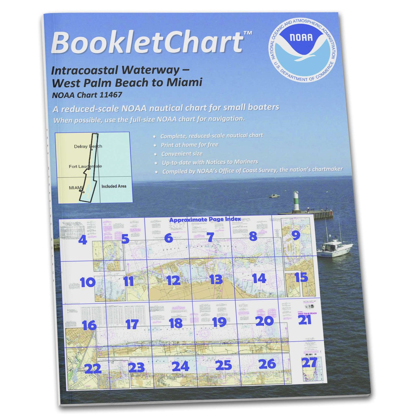Paradise Clay CB11467 HISTORICAL NOAA Booklet Intracoastal Waterway West Palm Beach to Miami