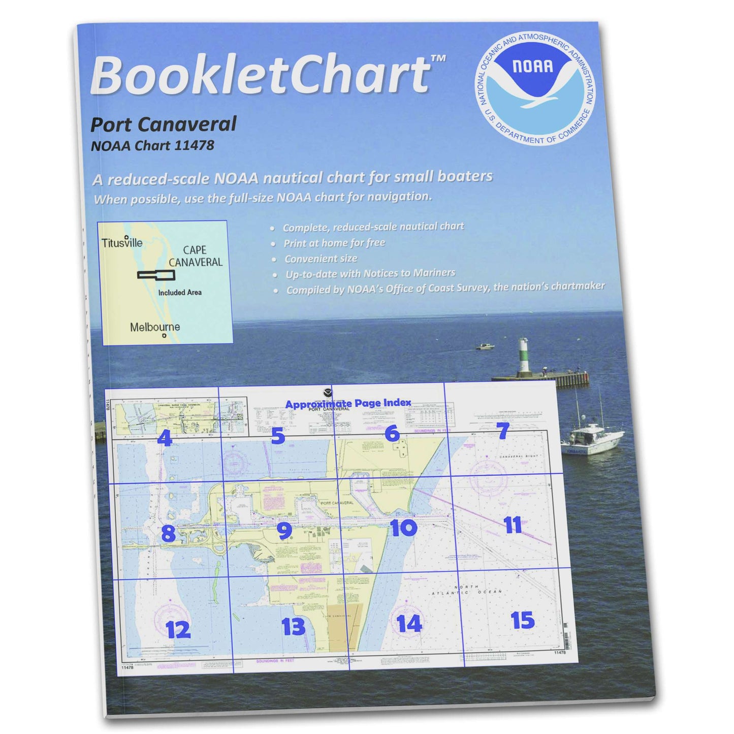 Paradise Clay CB11478 HISTORICAL NOAA Booklet Chart Port Canaveral;Canaveral Barge Canal Extension