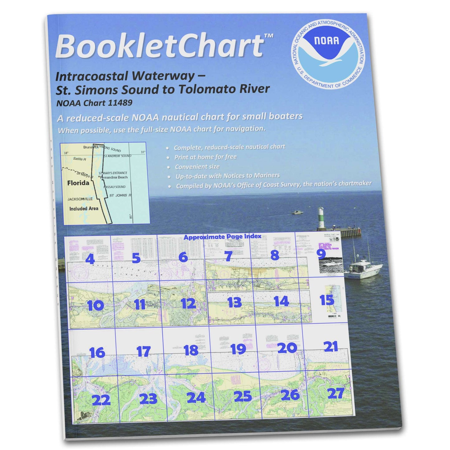 Paradise Clay CB11489 HISTORICAL NOAA Booklet Chart Intracoastal Waterway St. Simons Sound to Tolomato River