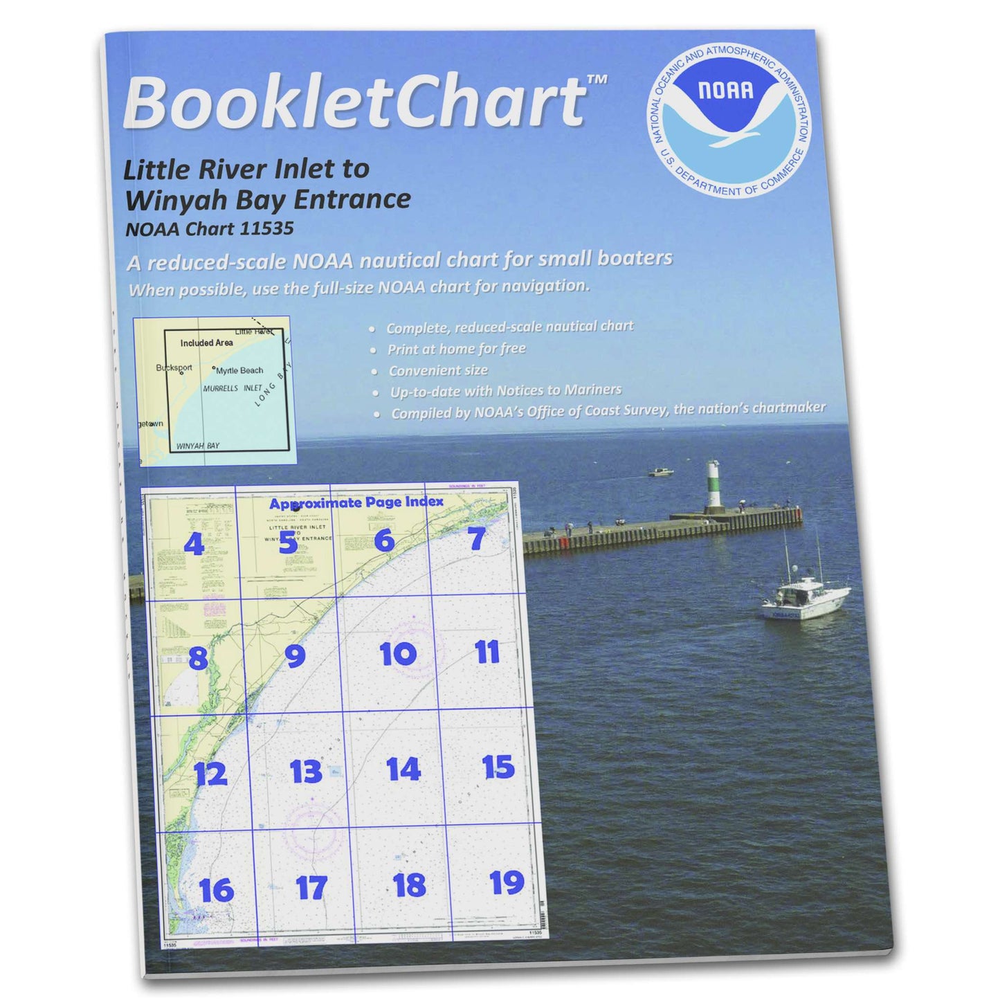 Paradise Clay CB11535 HISTORICAL NOAA Booklet Chart Little River lnlet to Winyah Bay Entrance