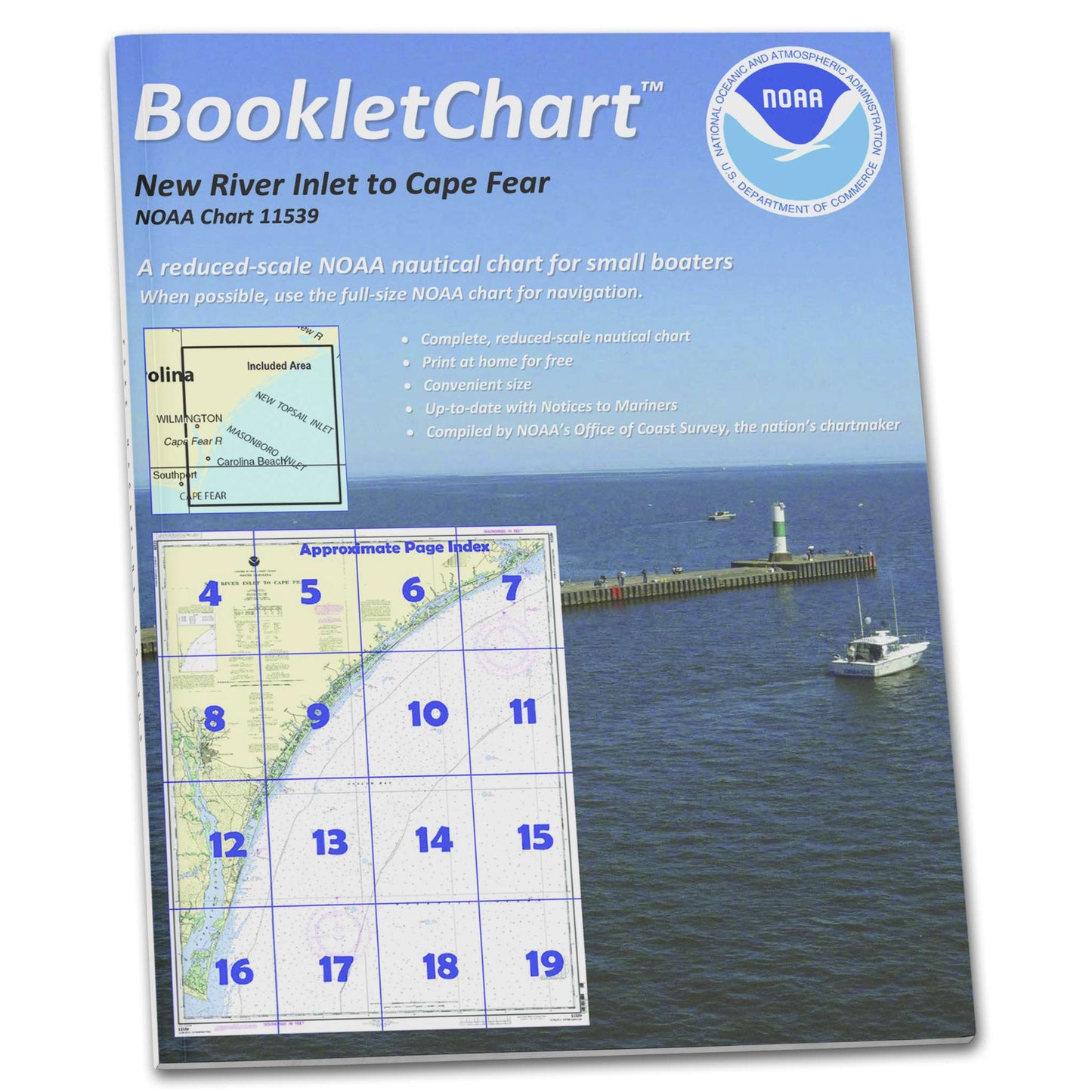 Paradise Clay CB11539 HISTORICAL NOAA Booklet Chart New River Inlet to Cape Fear