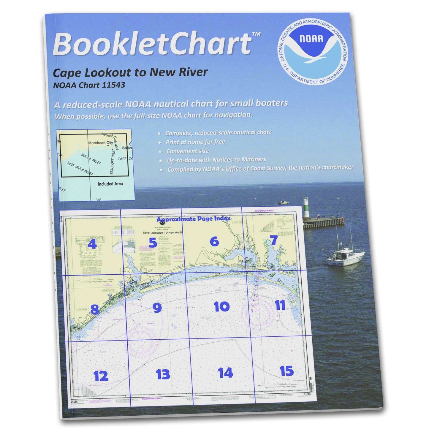 Paradise Clay CB11543 HISTORICAL NOAA Booklet Chart Cape Lookout to New River