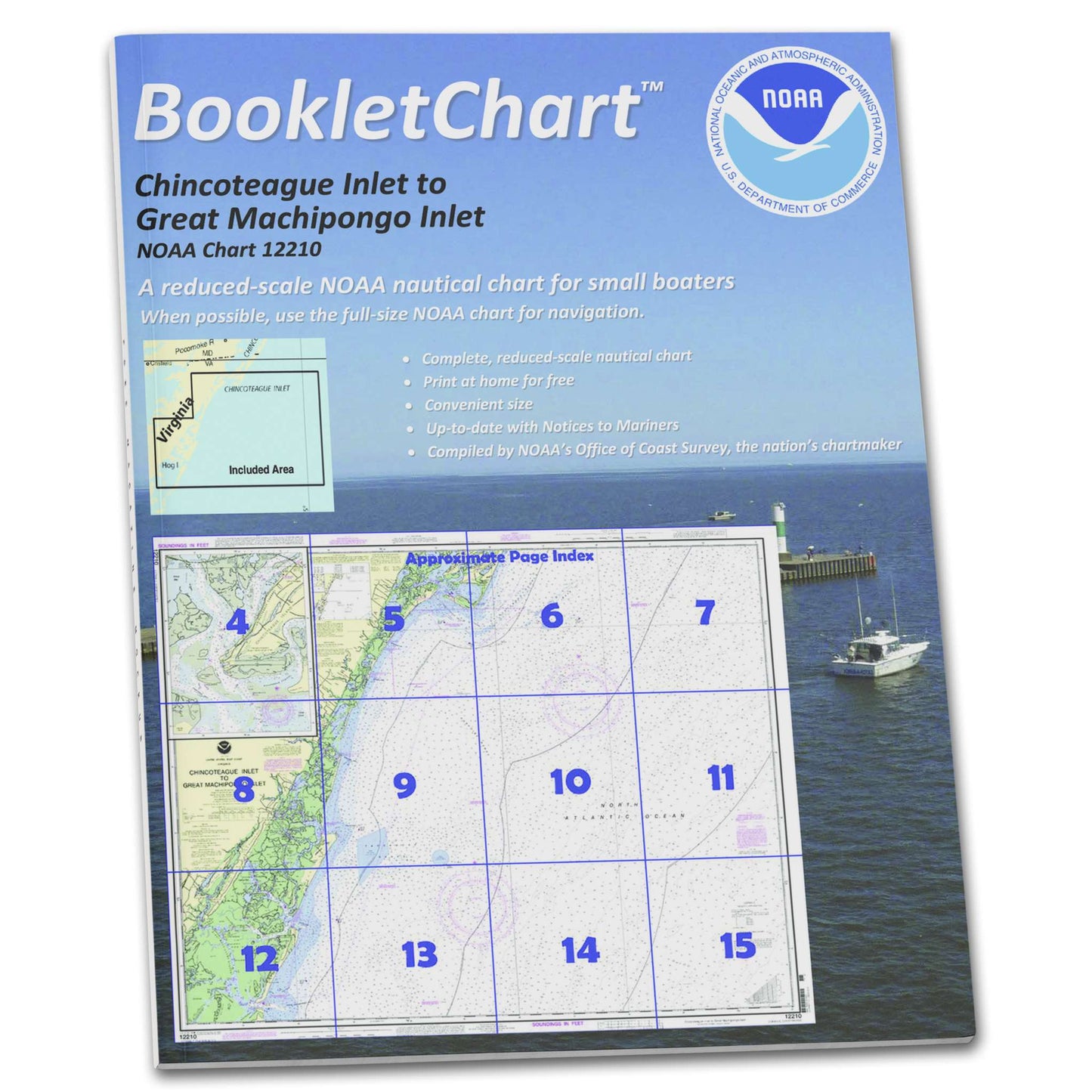 Paradise Clay CB12210 HISTORICAL NOAA Booklet Chart Chincoteague Inlet to Great Machipongo Inlet;Chincoteague Inlet