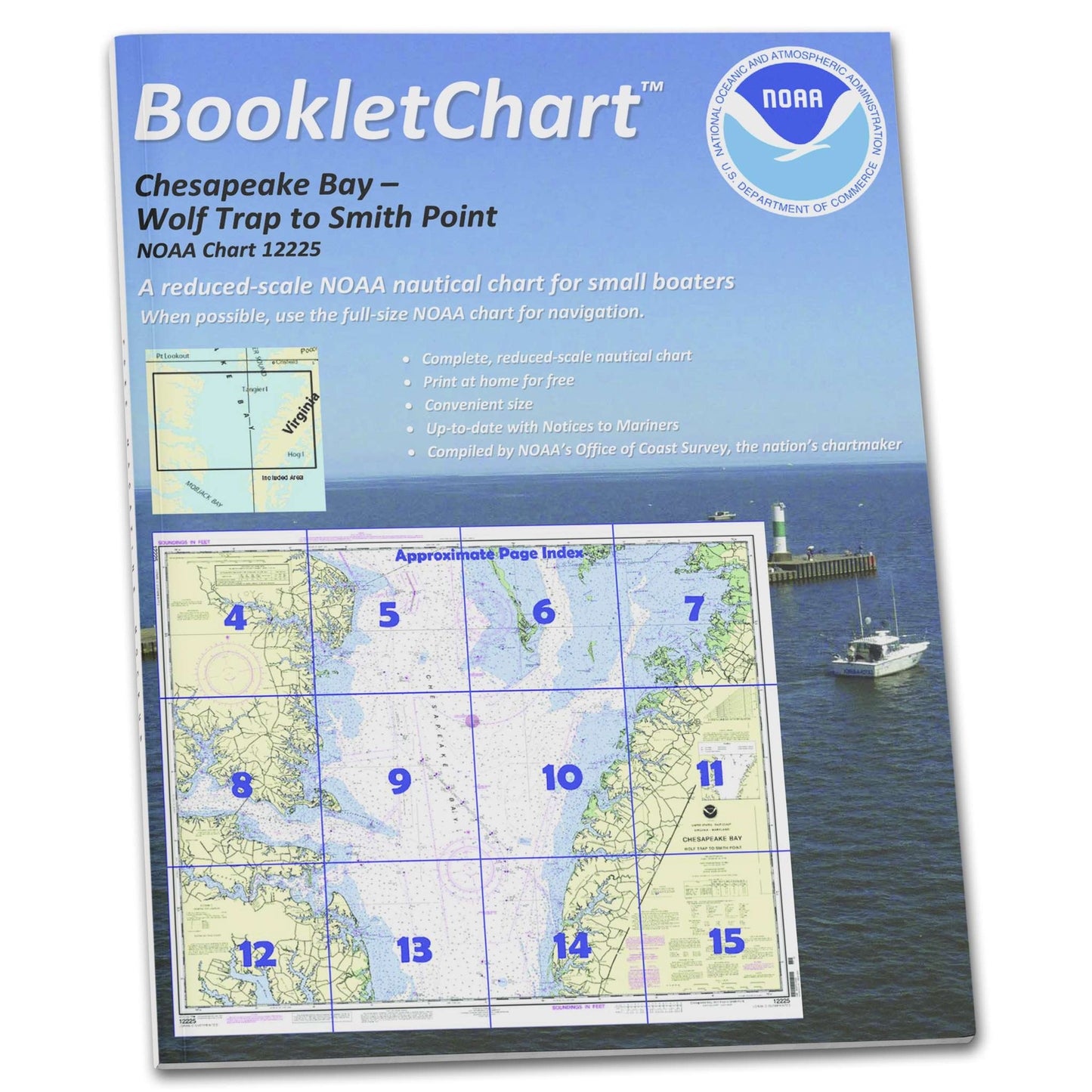 Paradise Clay CB12225 HISTORICAL NOAA Booklet Chart Chesapeake Bay Wolf Trap to Smith Point