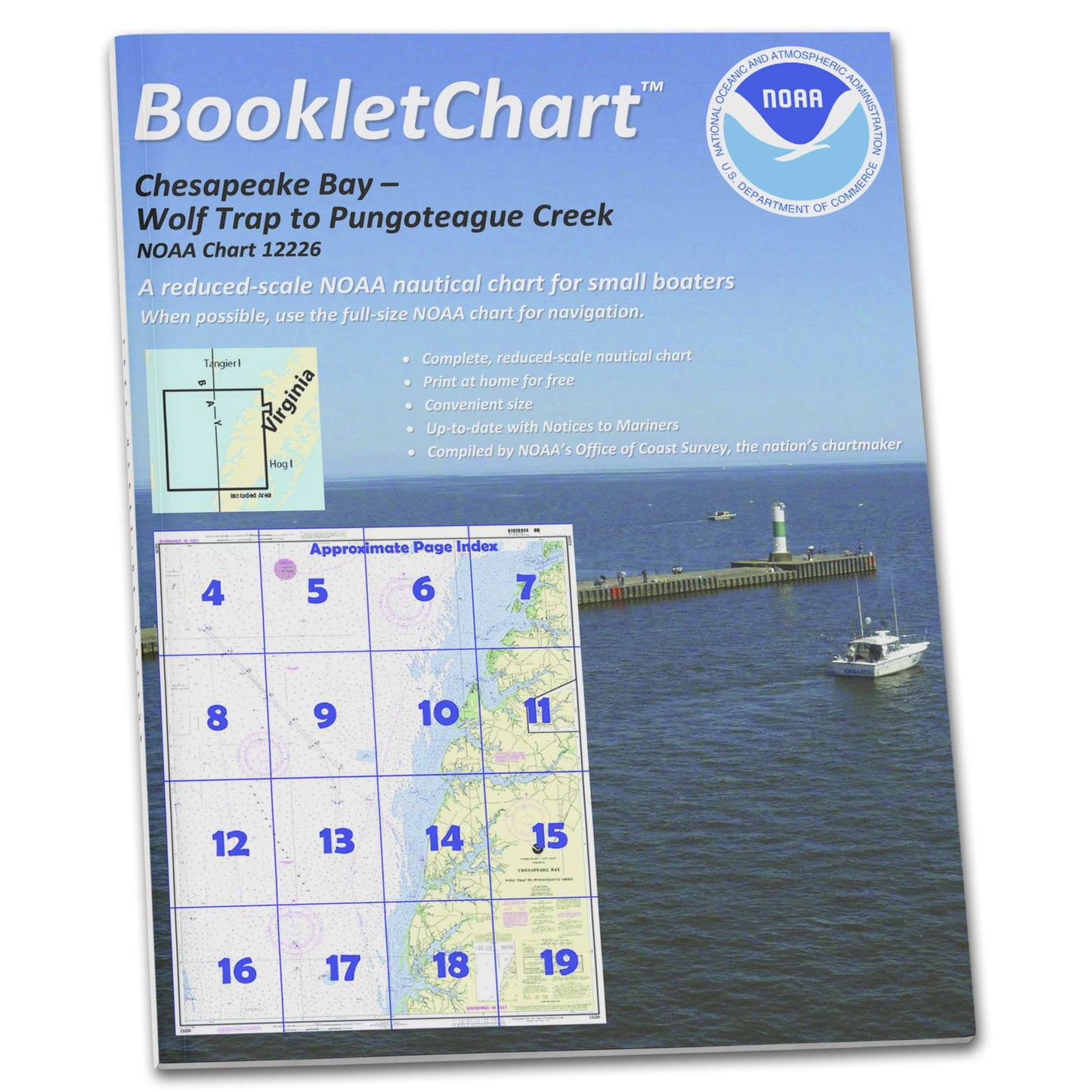 Paradise Clay CB12226 HISTORICAL NOAA Booklet Chart Chesapeake Bay Wolf Trap to Pungoteague Creek