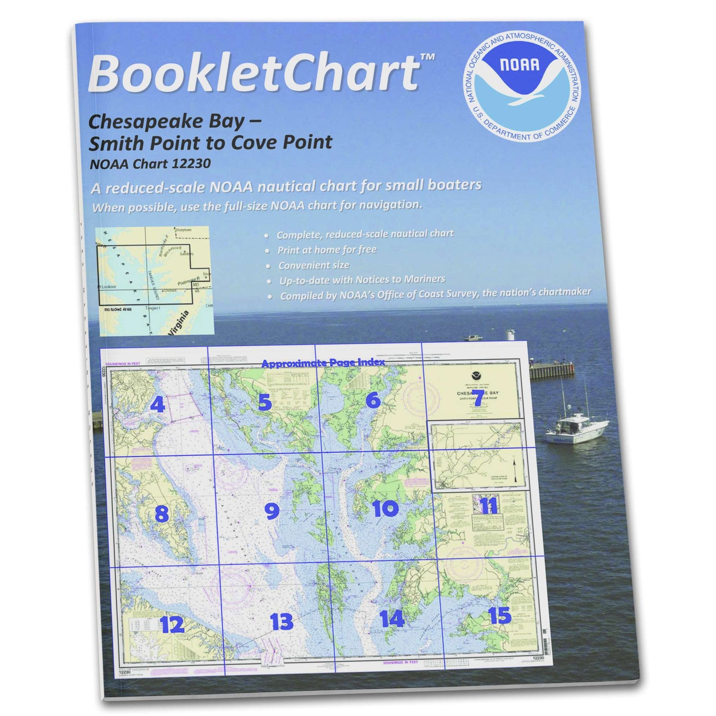 Paradise Clay CB12230 HISTORICAL NOAA Booklet Chart Chesapeake Bay Smith Point to Cove Point