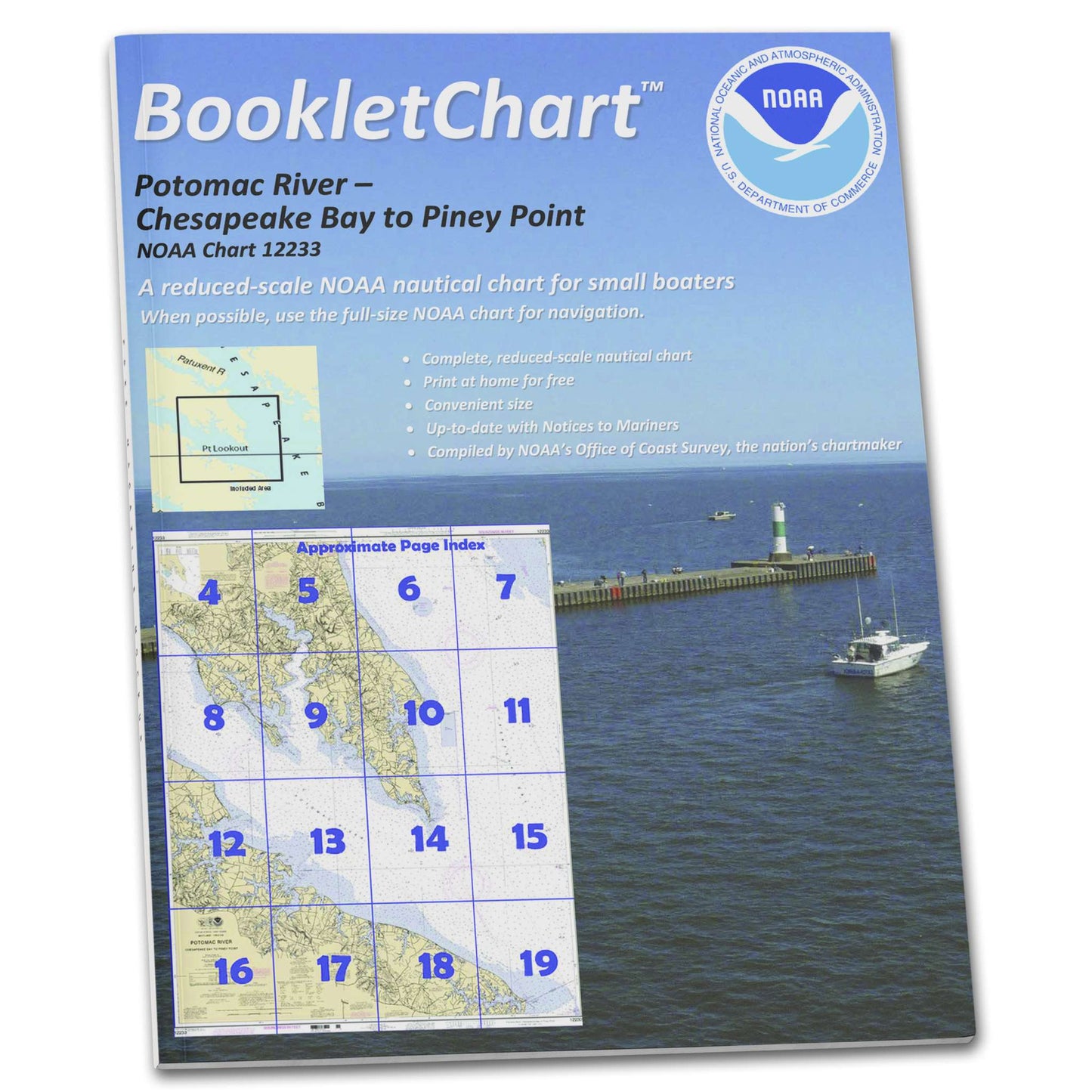 Paradise Clay CB12233 HISTORICAL NOAA Booklet Chart Potomac River Chesapeake Bay to Piney Point