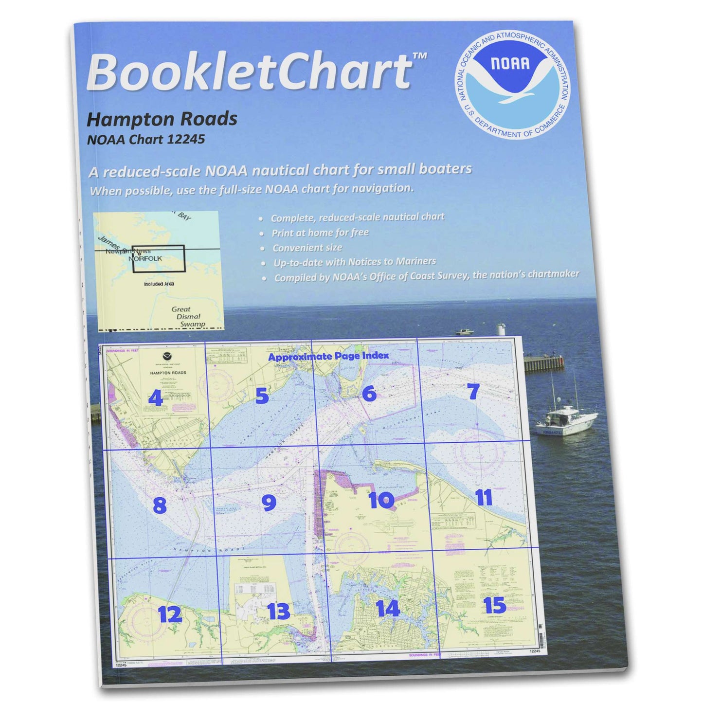 Paradise Clay CB12245 HISTORICAL NOAA Booklet Chart Hampton Roads