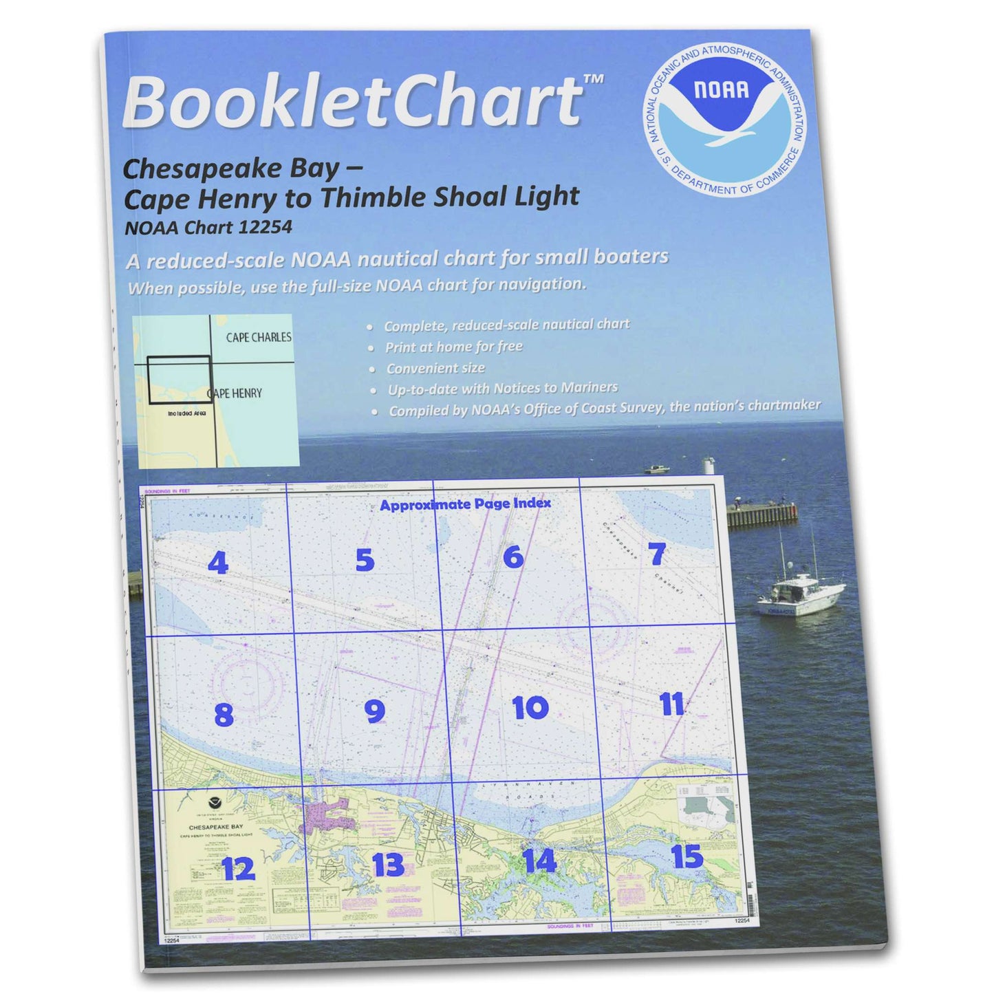 Paradise Clay CB12254 HISTORICAL NOAA Booklet Chart Chesapeake Bay Cape Henry to Thimble Shoal Light