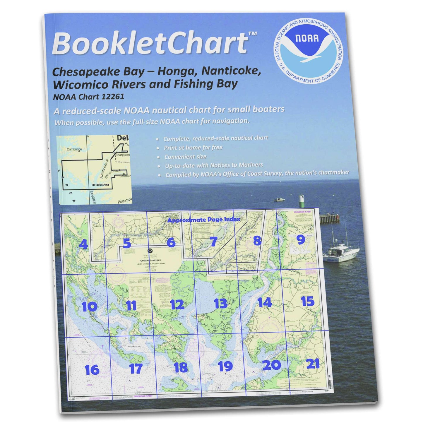 Paradise Clay CB12261 HISTORICAL NOAA Booklet Chart Chesapeake Bay Honga: Nanticoke: Wicomico Rivers and Fishing Bay