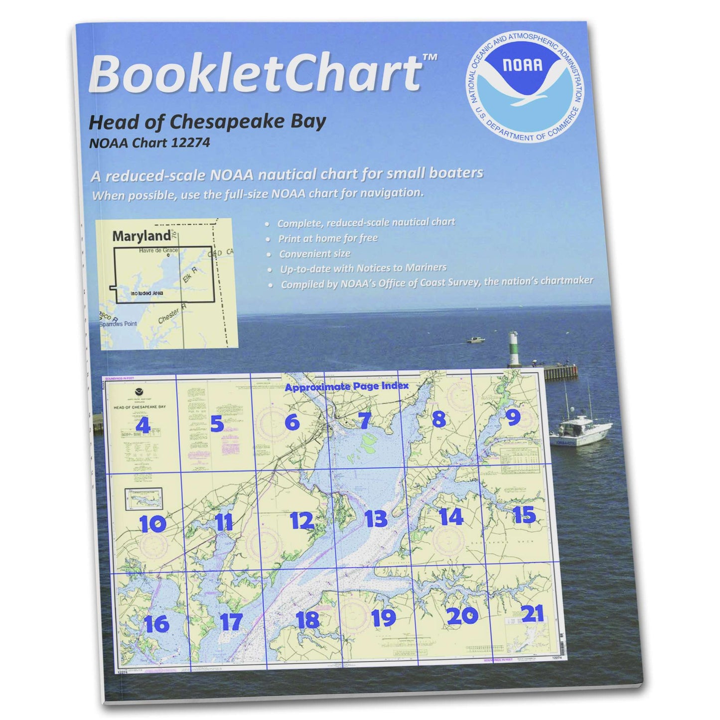 Paradise Clay CB12274 HISTORICAL NOAA Booklet Chart Head of Chesapeake Bay