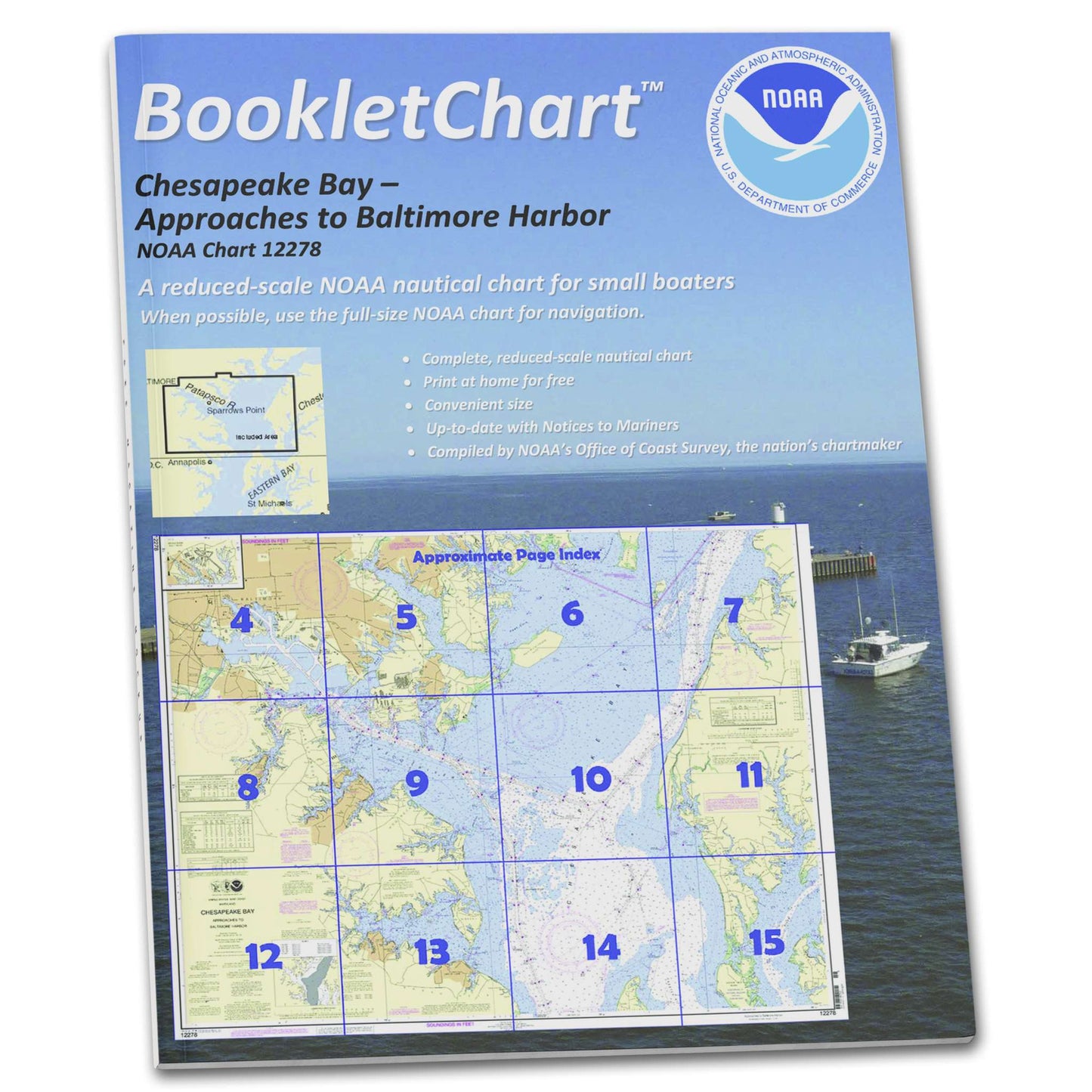 Paradise Clay CB12278 HISTORICAL NOAA Booklet Chart Chesapeake Bay Approaches to Baltimore Harbor