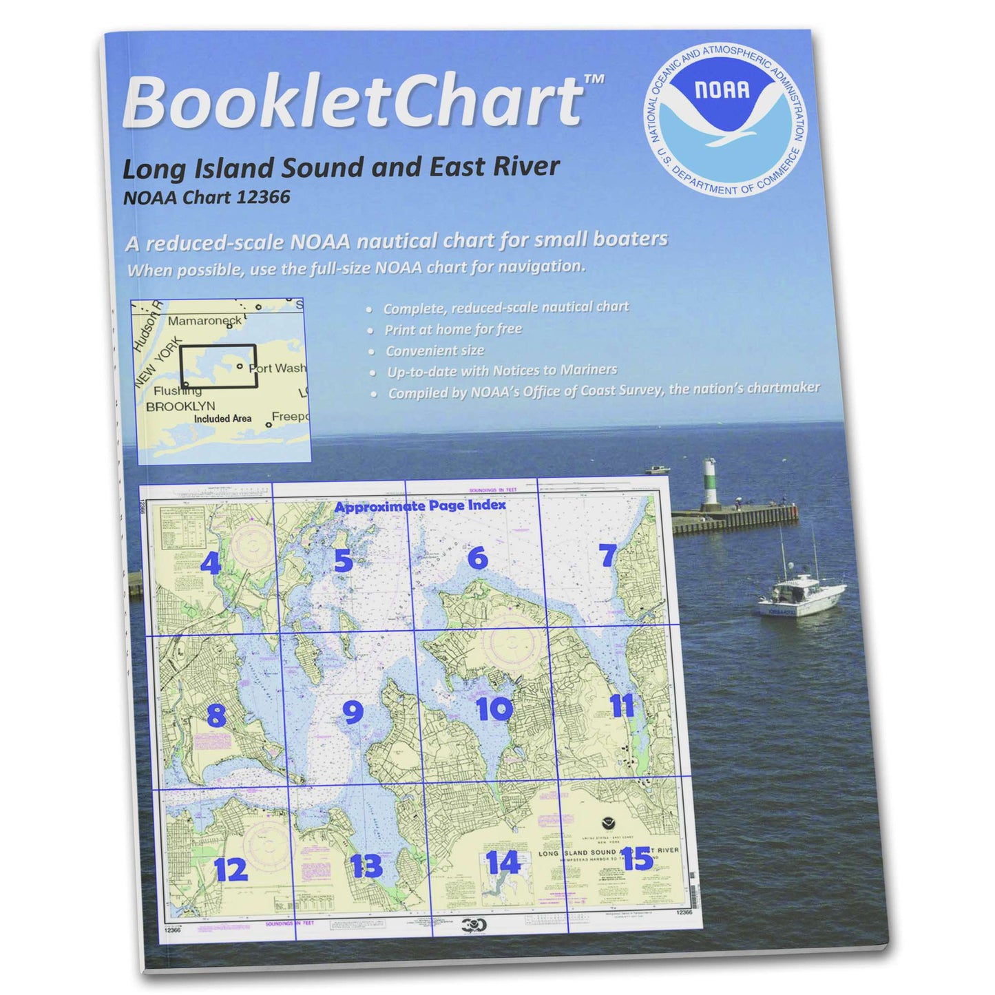 Paradise Clay CB12366 HISTORICAL NOAA Booklet Chart Long Island Sound and East River Hempstead Harbor to Tallman Island