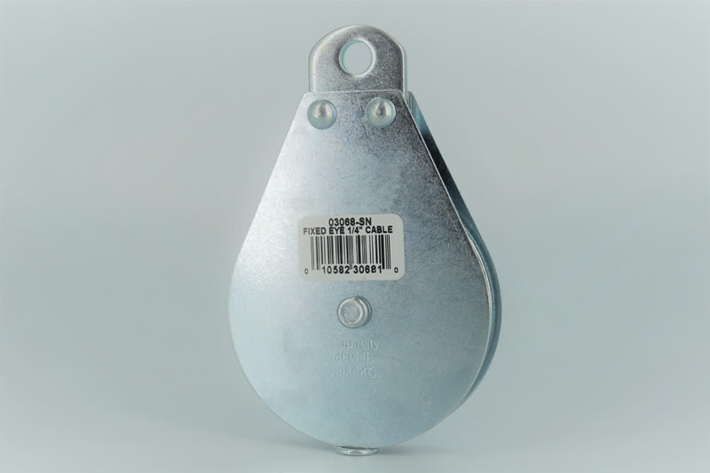Block Division 03068-SN 3″ Fixed Eye Pulley Block, Snatch Pin, 1/4″ Rope