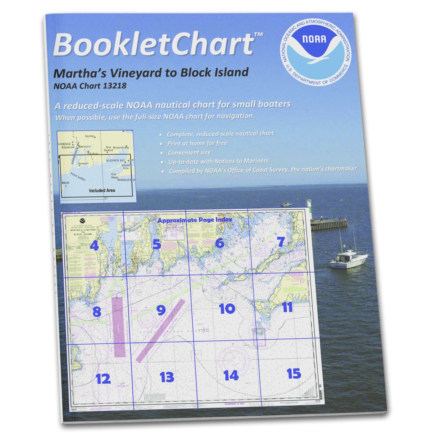 Paradise Clay CB13218 HISTORICAL NOAA Booklet Marthas Vineyard to Block Island, Handy 8.5" x 11" Size. Paper Chart Book Designed for use Aboard Small Craft