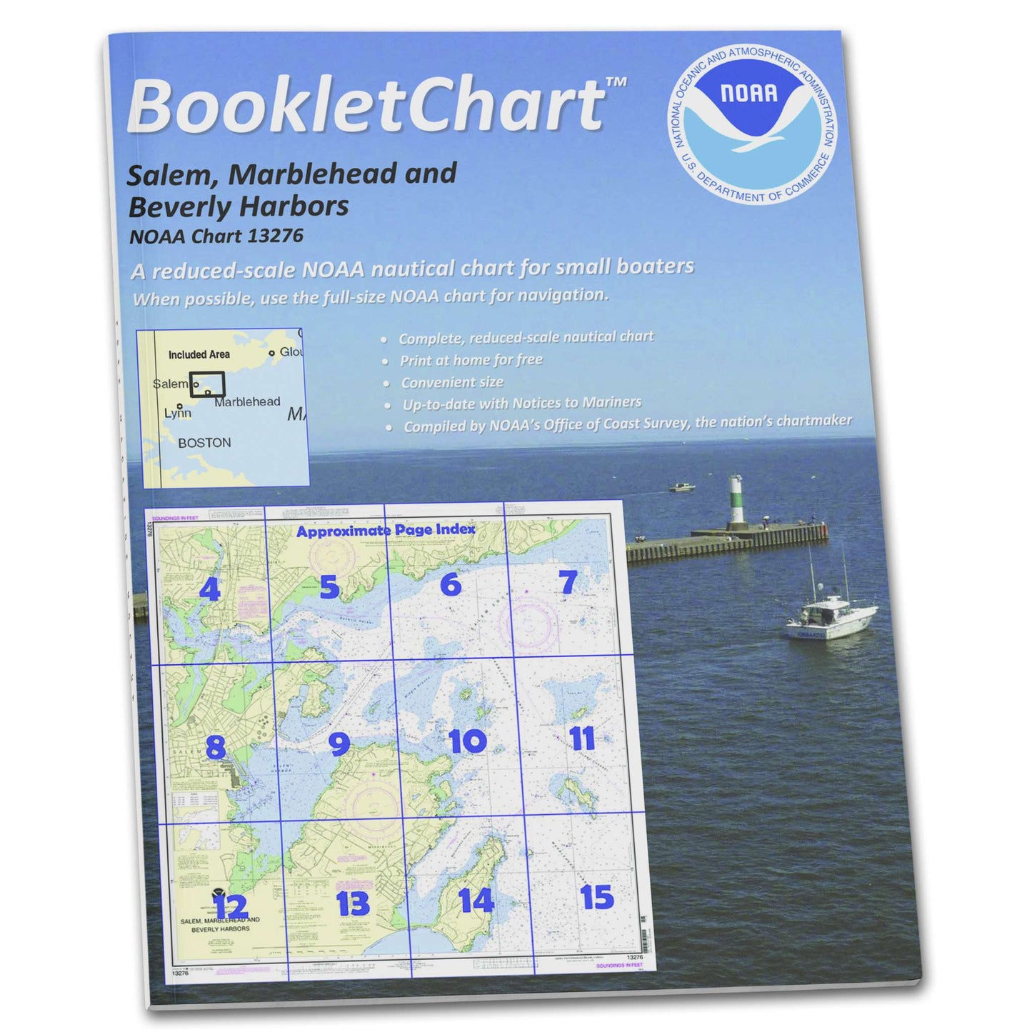 Paradise Clay CB13276 HISTORICAL NOAA Booklet Chart Salem: Marblehead and Beverly Harbors