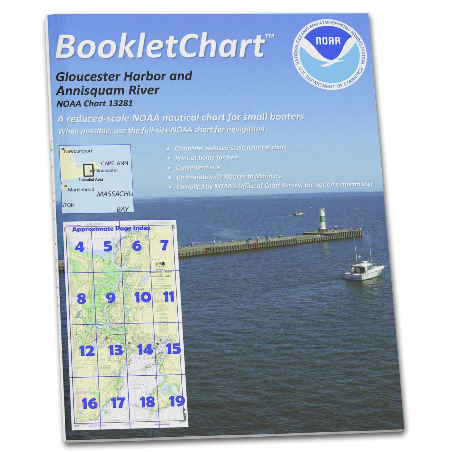 Paradise Clay CB13281 HISTORICAL NOAA Booklet Chart Gloucester Harbor and Annisquam River