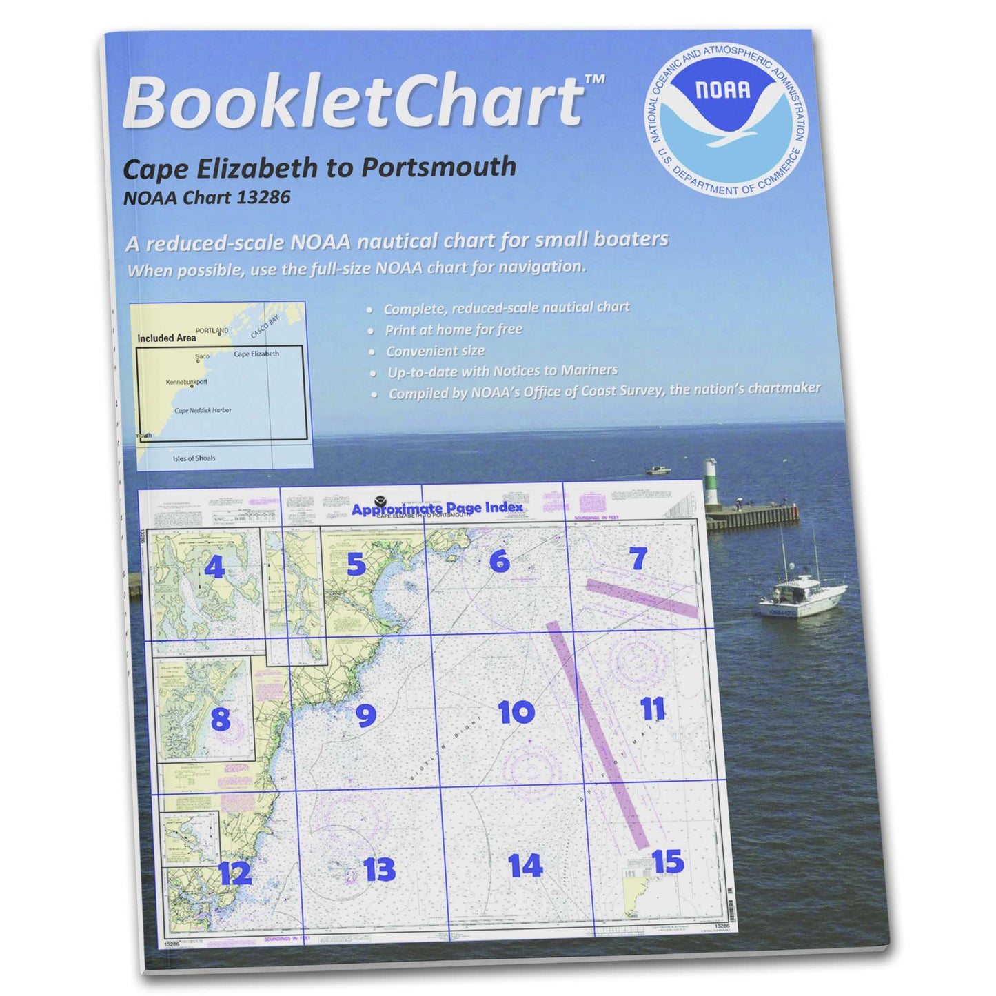Paradise Clay CB13286 HISTORICAL NOAA Booklet Chart Cape Elizabeth to Portsmouth; Cape Porpoise Harbor; Wells Harbor; Kenn.