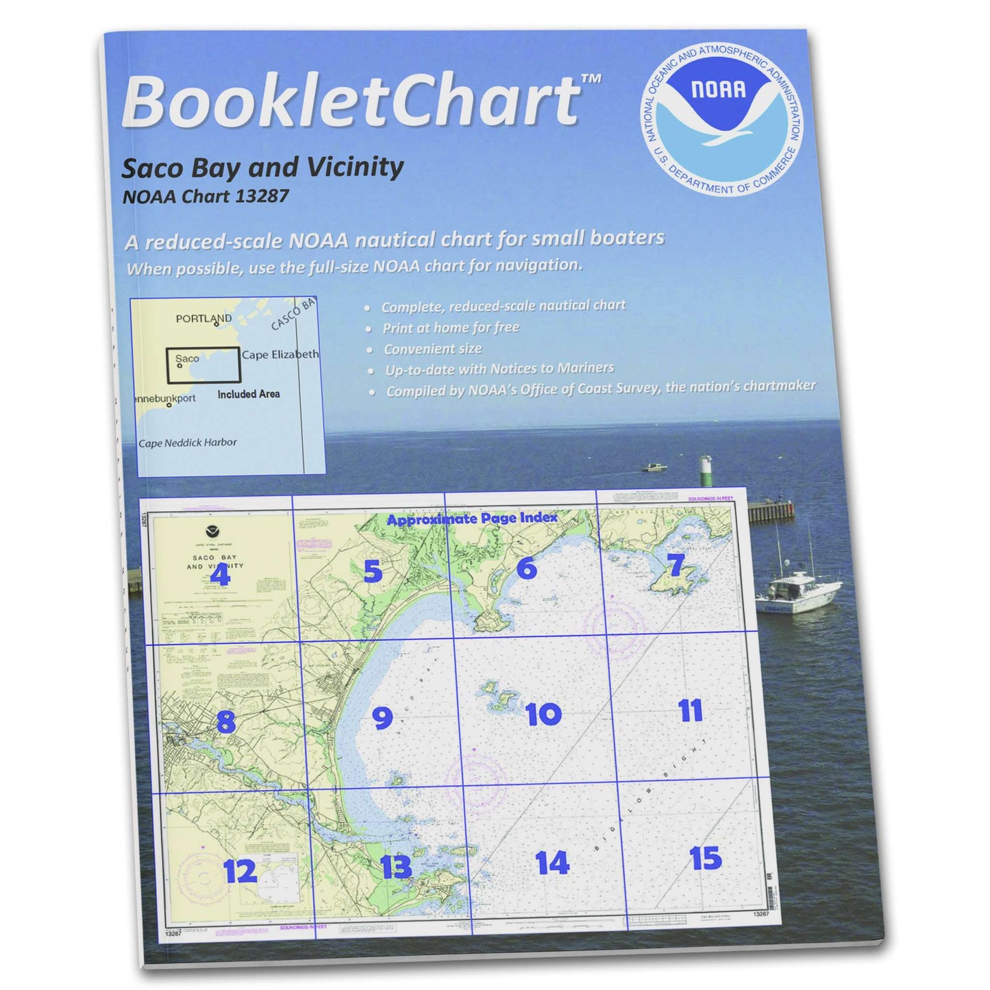 Paradise Clay CB13287 HISTORICAL NOAA Booklet Chart Saco Bay and Vicinity
