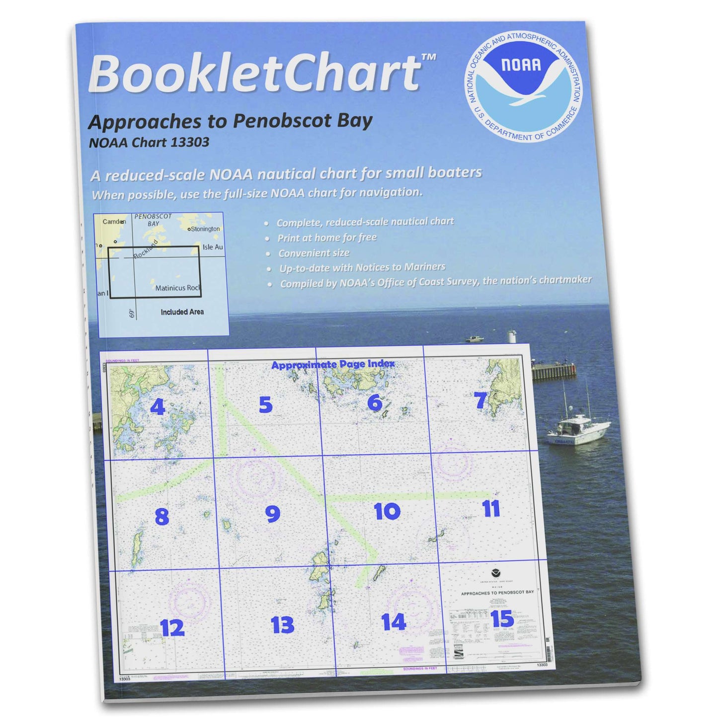Paradise Clay CB13303 HISTORICAL NOAA Booklet Chart Approaches to Penobscot Bay