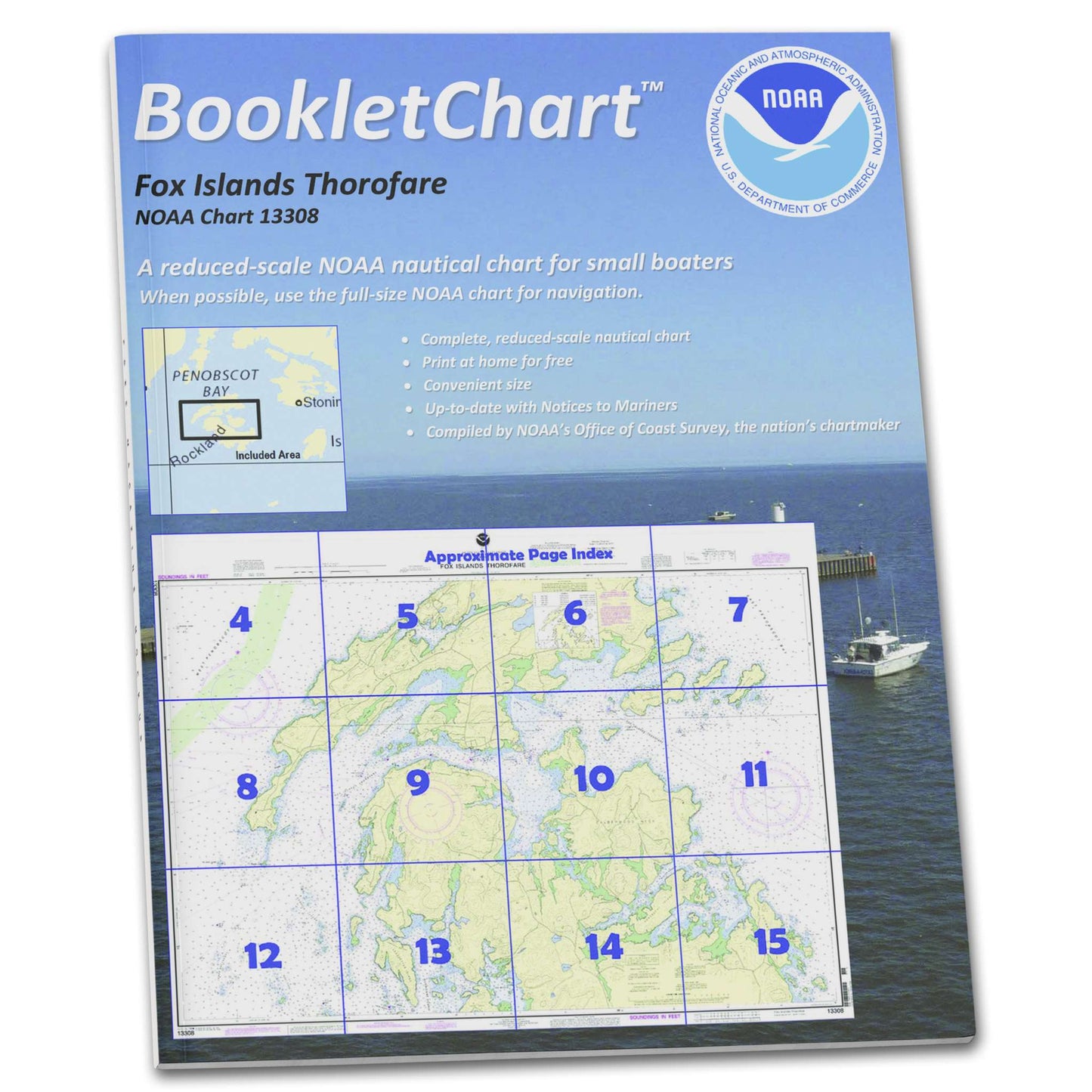 Paradise Clay CB13308 HISTORICAL NOAA Booklet Chart Fox Islands Thorofare