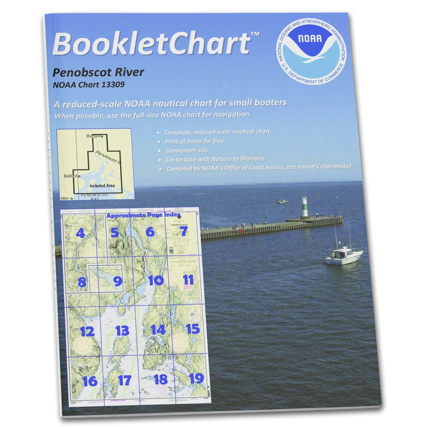 Paradise Clay CB13309 HISTORICAL NOAA Booklet Chart Penobscot River;Belfast Harbor