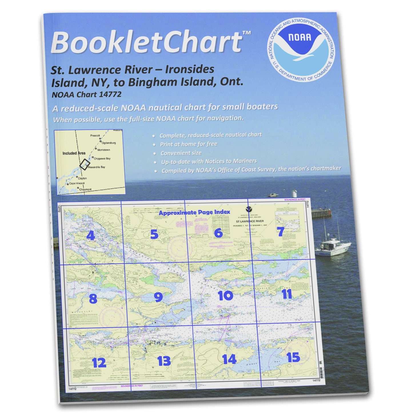 Paradise Clay CB14772 HISTORICAL NOAA Booklet Chart Ironsides l.: N.Y.: to Bingham l.: ONT.