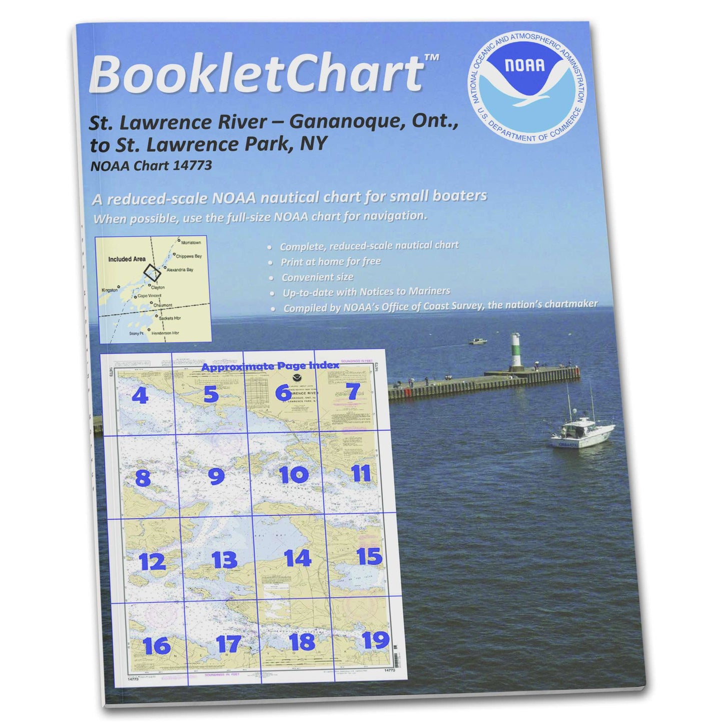Paradise Clay CB14773 HISTORICAL NOAA Booklet Chart Gananoque: ONT.: to St. Lawrence Park. N.Y.
