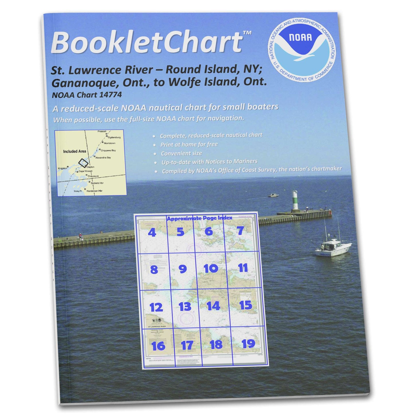 Paradise Clay CB14774 HISTORICAL NOAA Booklet Chart Round I.: N.Y.: and Gananoque: ONT.: to Wolfe I.: ONT.