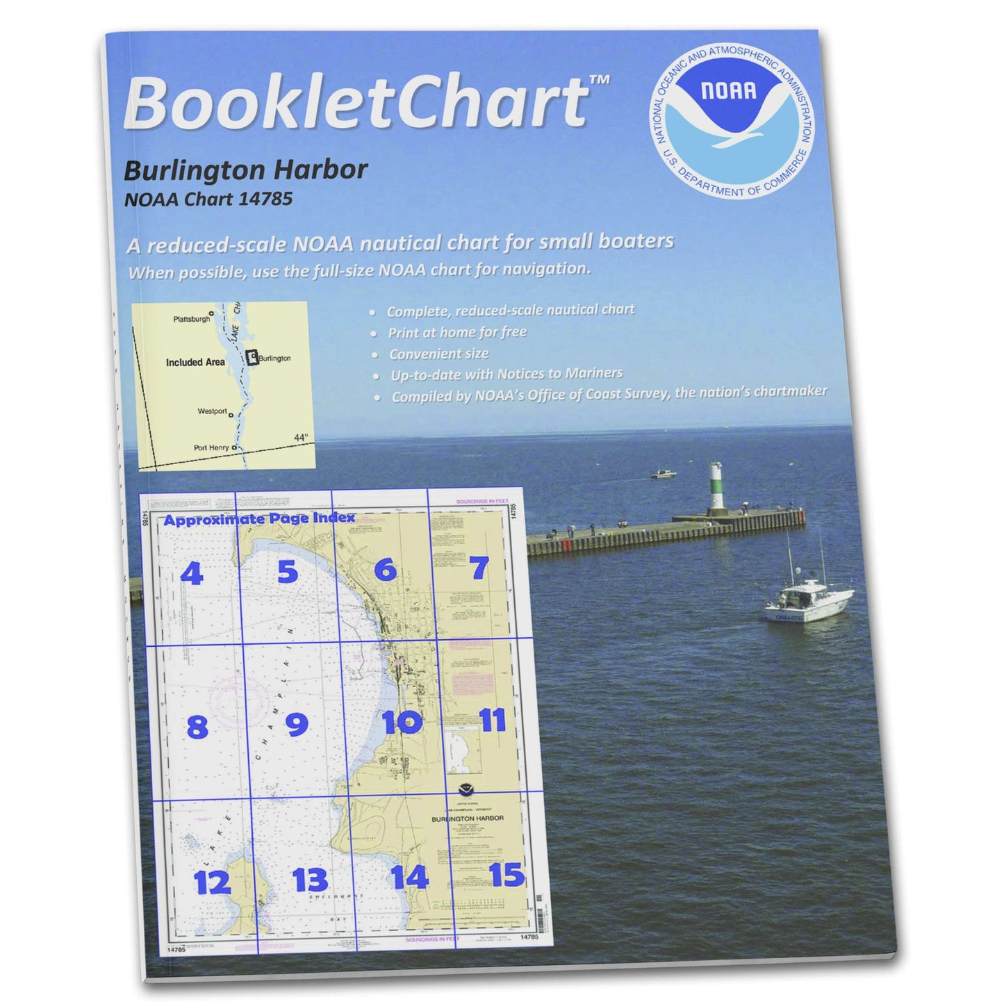 Paradise Clay CB14785 HISTORICAL NOAA Booklet Chart Burlington Harbor