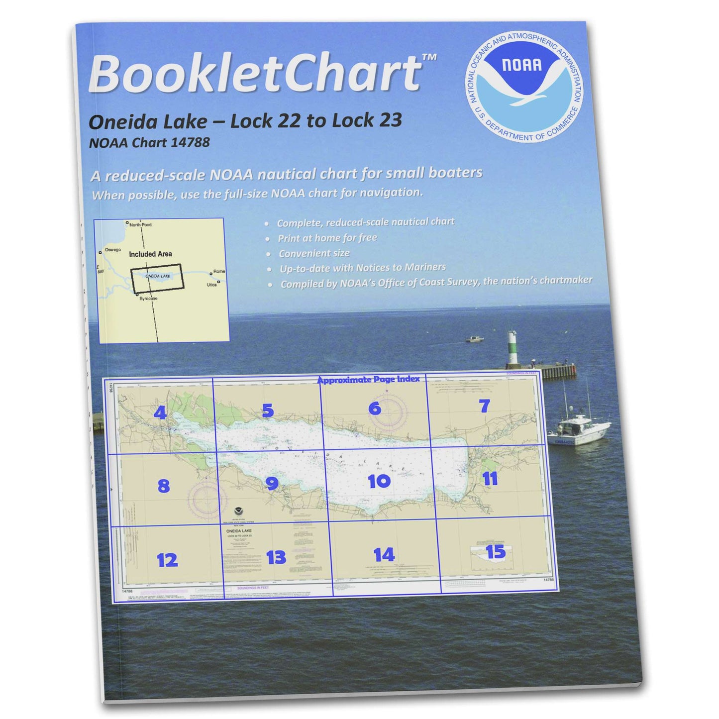 Paradise Clay CB14788 HISTORICAL NOAA Booklet Chart Oneida Lake - Lock 22 to Lock 23