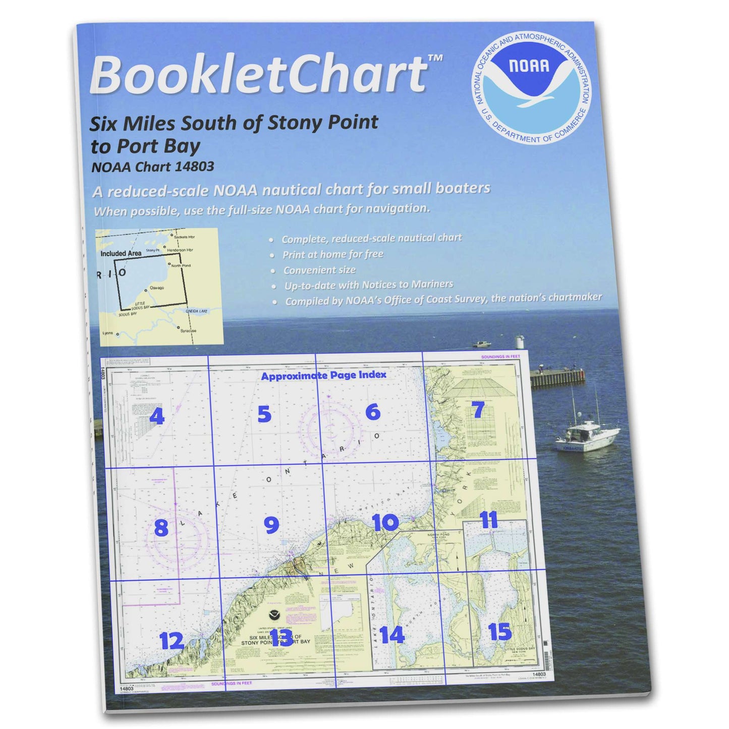 Paradise Clay CB14803 HISTORICAL NOAA Booklet Chart Six Miles South of Stony Point to Port Bay;North Pond;Little Sodus Bay.