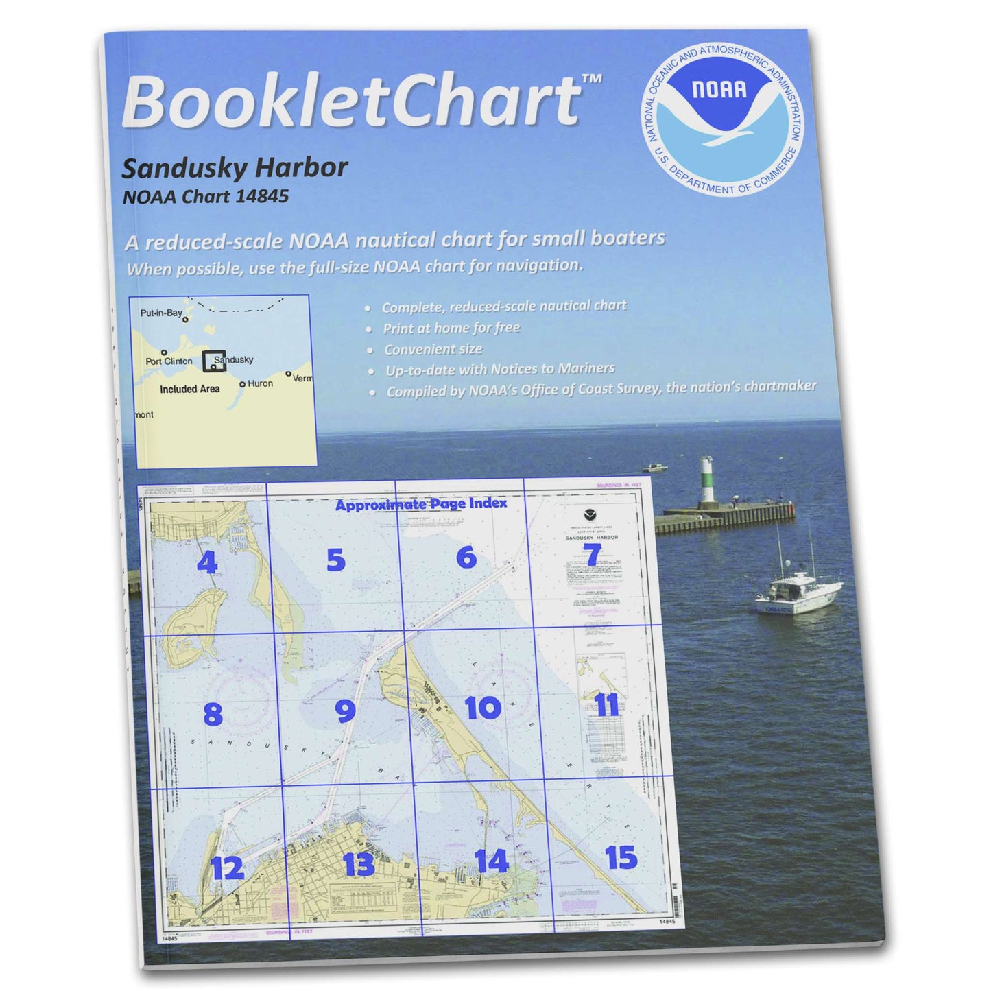 Paradise Clay CB14845 HISTORICAL NOAA Booklet Chart Sandusky Harbor